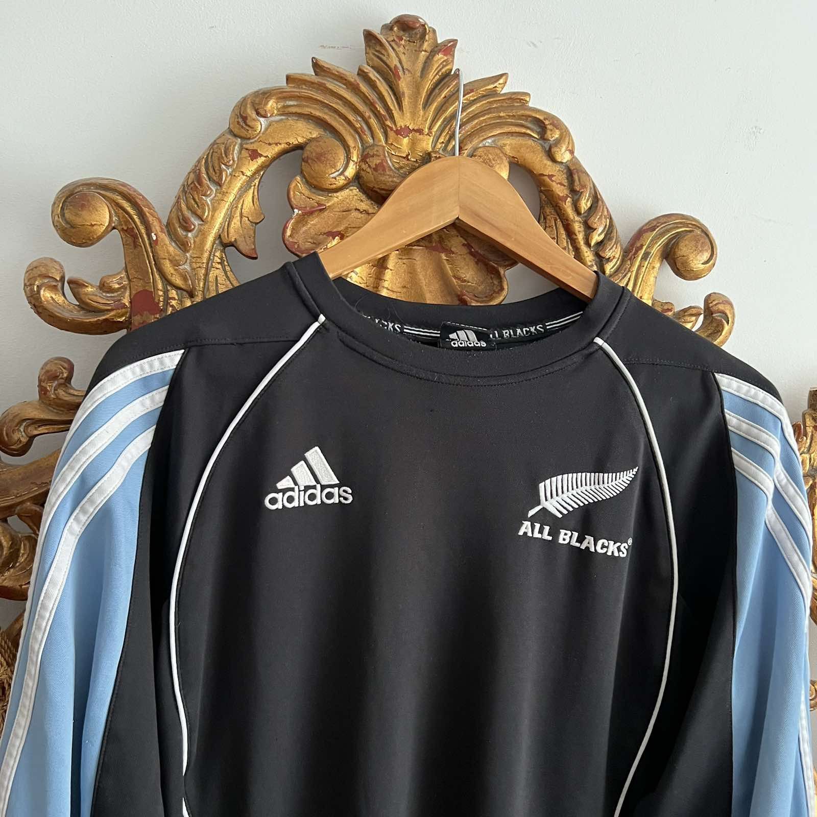 Adidas × All Blacks × Canterbury of New Zealand VTG Adidas All Blacks Training Wear sweatshirt Sz XL Size US XL / EU 56 / 4 - 4 Thumbnail