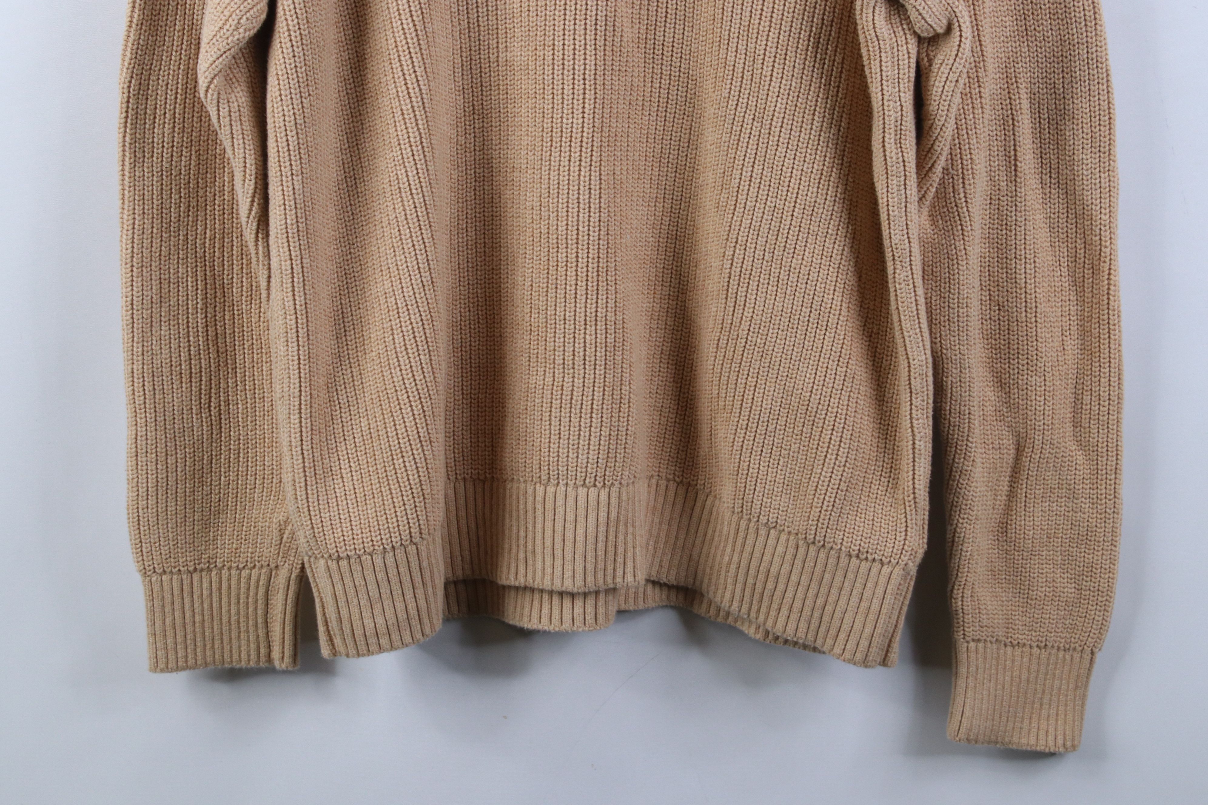 Express Express Chunky Ribbed Knit Shawl Pullover Sweater Beige Size US L / EU 52-54 / 3 - 3 Thumbnail