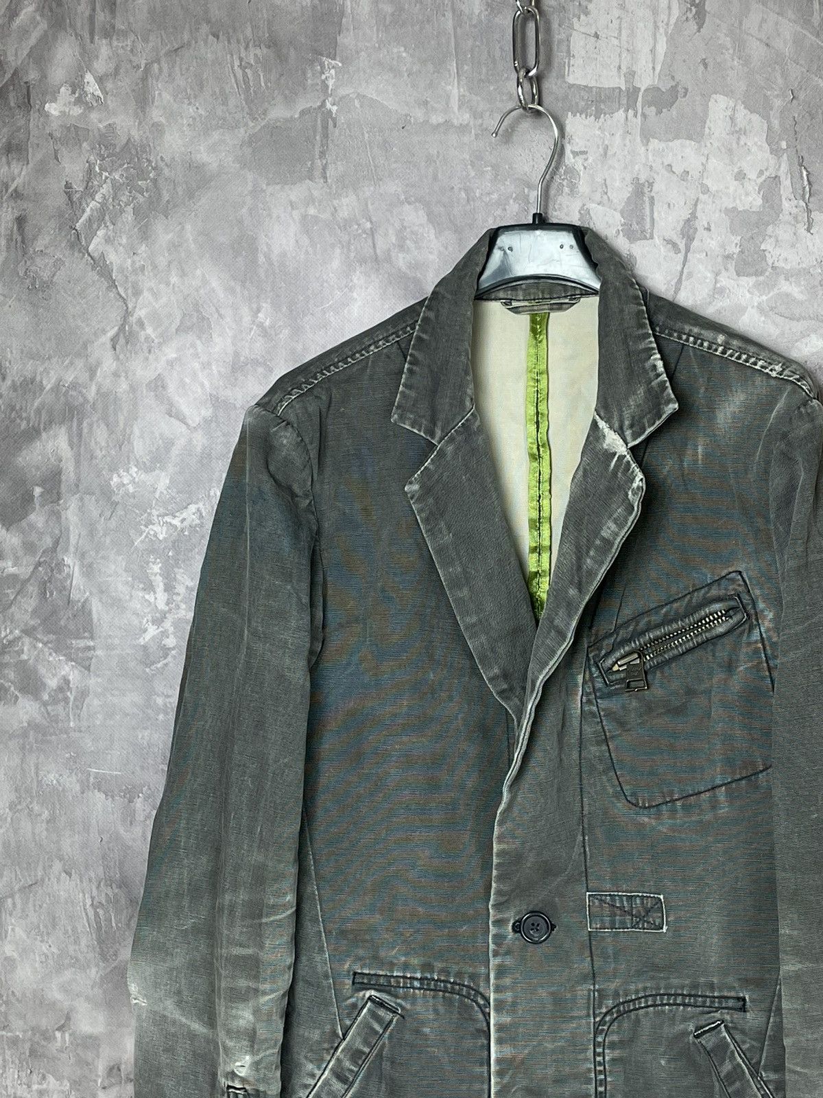 Diesel × Japanese Brand × Vintage Diesel Industry Vintage Denim Distressed Blazer Jacket Size US L / EU 52-54 / 3 - 3 Thumbnail