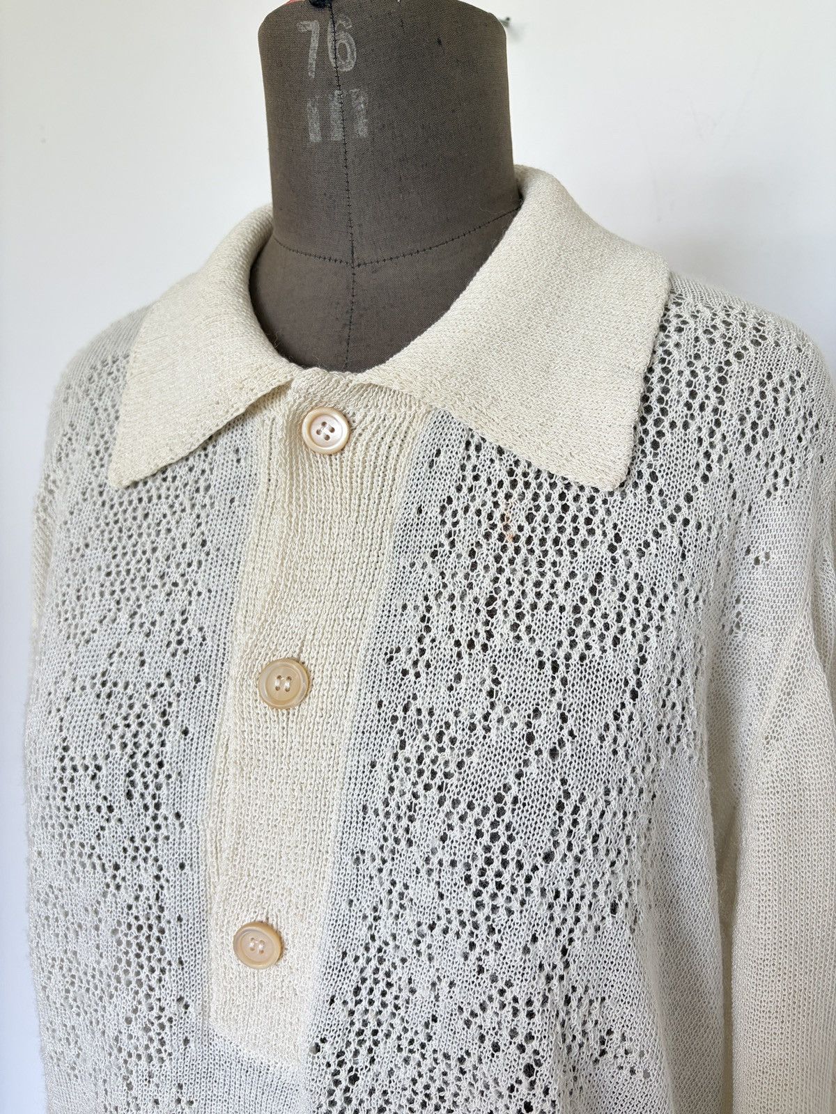 Our Legacy Our Legacy Lace Knit Piquet Polo(61% Wool) Size US M / EU 48-50 / 2 - 7 Thumbnail