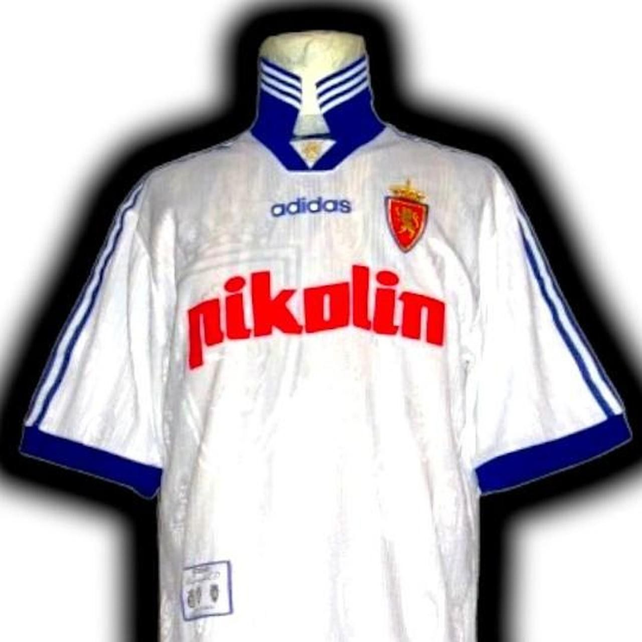 Adidas Real Zaragoza Spain 1997 1998 Home Shirt Jersey Size US XL / EU 56 / 4 - 3 Thumbnail
