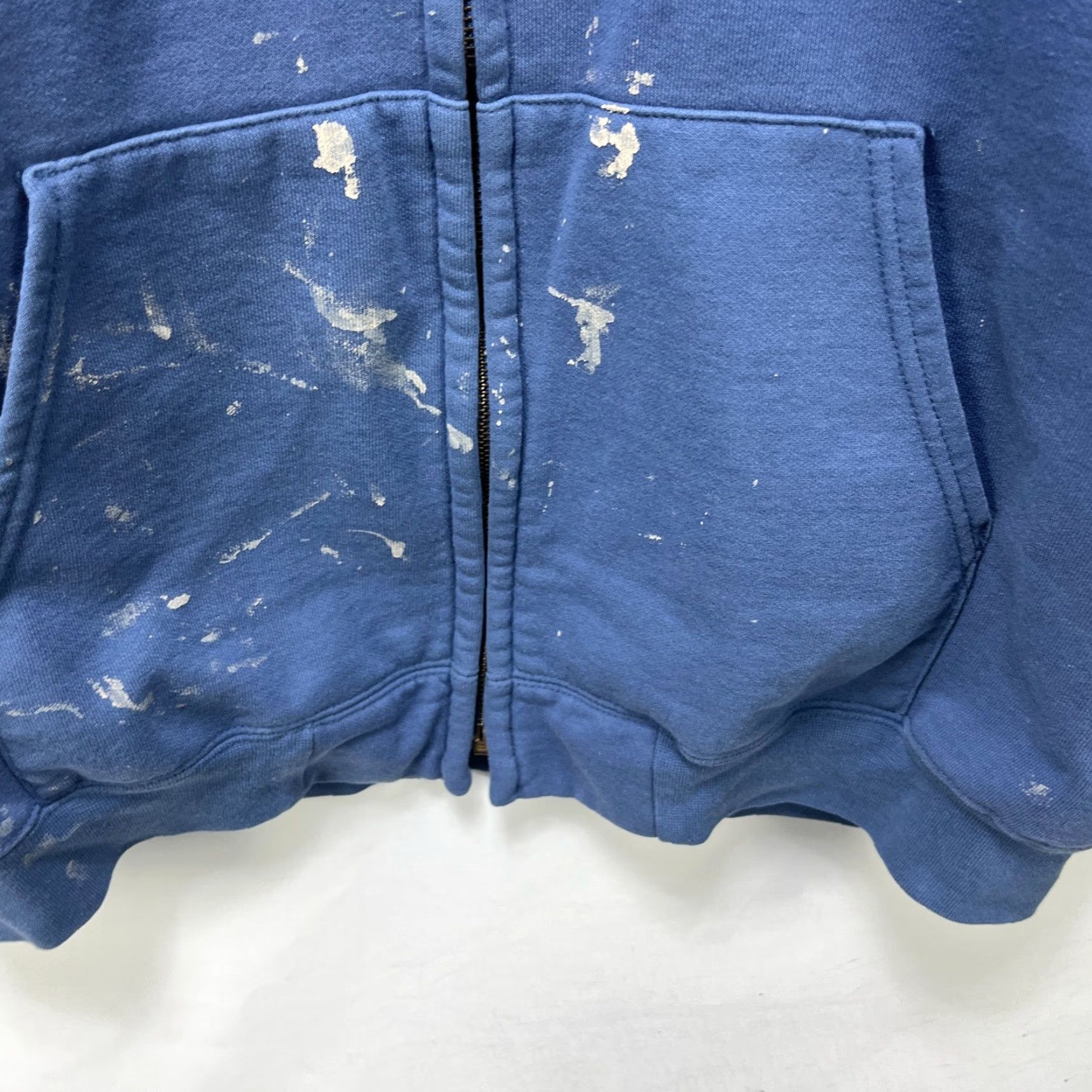 Carhartt VINTAGE Carhartt Hoodie XL Zip Up Full Zip Hooded 90s Paint Splatter Blue Mens Regular Shirt? Size US XL / EU 56 / 4 - 5 Thumbnail