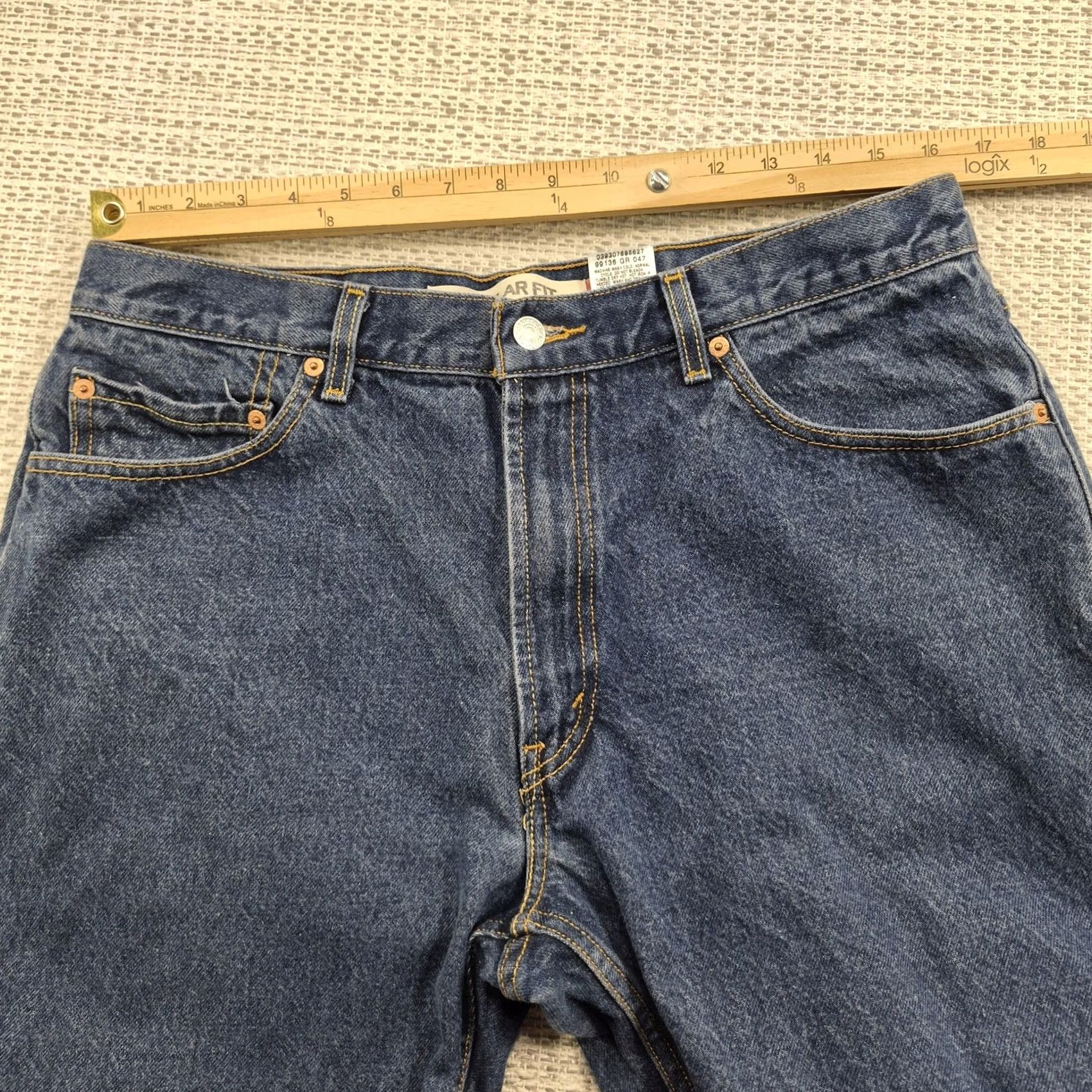 Levi's Levi's 505 Jeans Mens 36x30 Blue Medium Wash Regular Fit Straight Leg Denim Pants Size US 36 / EU 52 - 7 Thumbnail