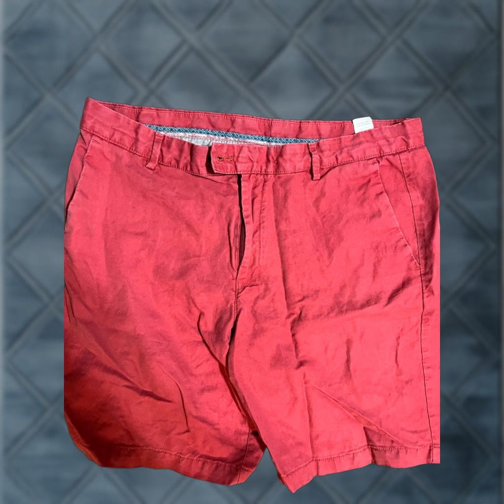 Charles Tyrwhitt Charles Tyrwhitt Shorts Mens 36 Red Linen Blend 9" Preppy Dressy Spring Size US 36 / EU 52 - 1 Thumbnail
