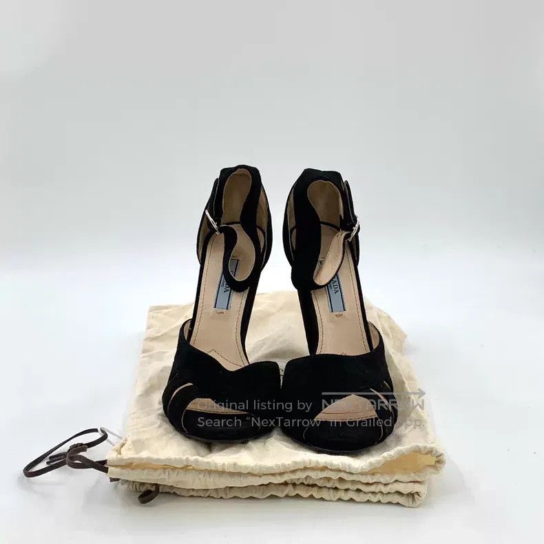 Prada Prada Black one-character buckle diamond high-heeled shoes Size US 6 / IT 36 - 8 Thumbnail