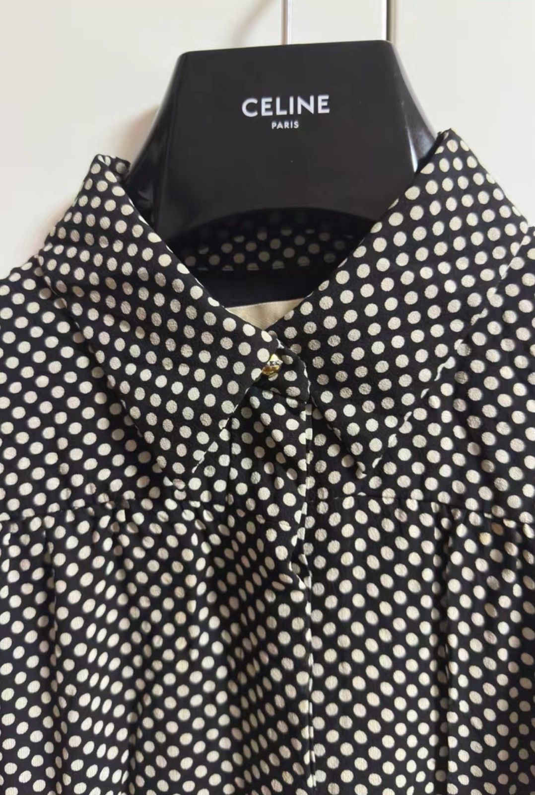 Celine Celine Black & White Polka Dot Mulberry Silk Dress Size S / US 4 / IT 40 - 3 Thumbnail