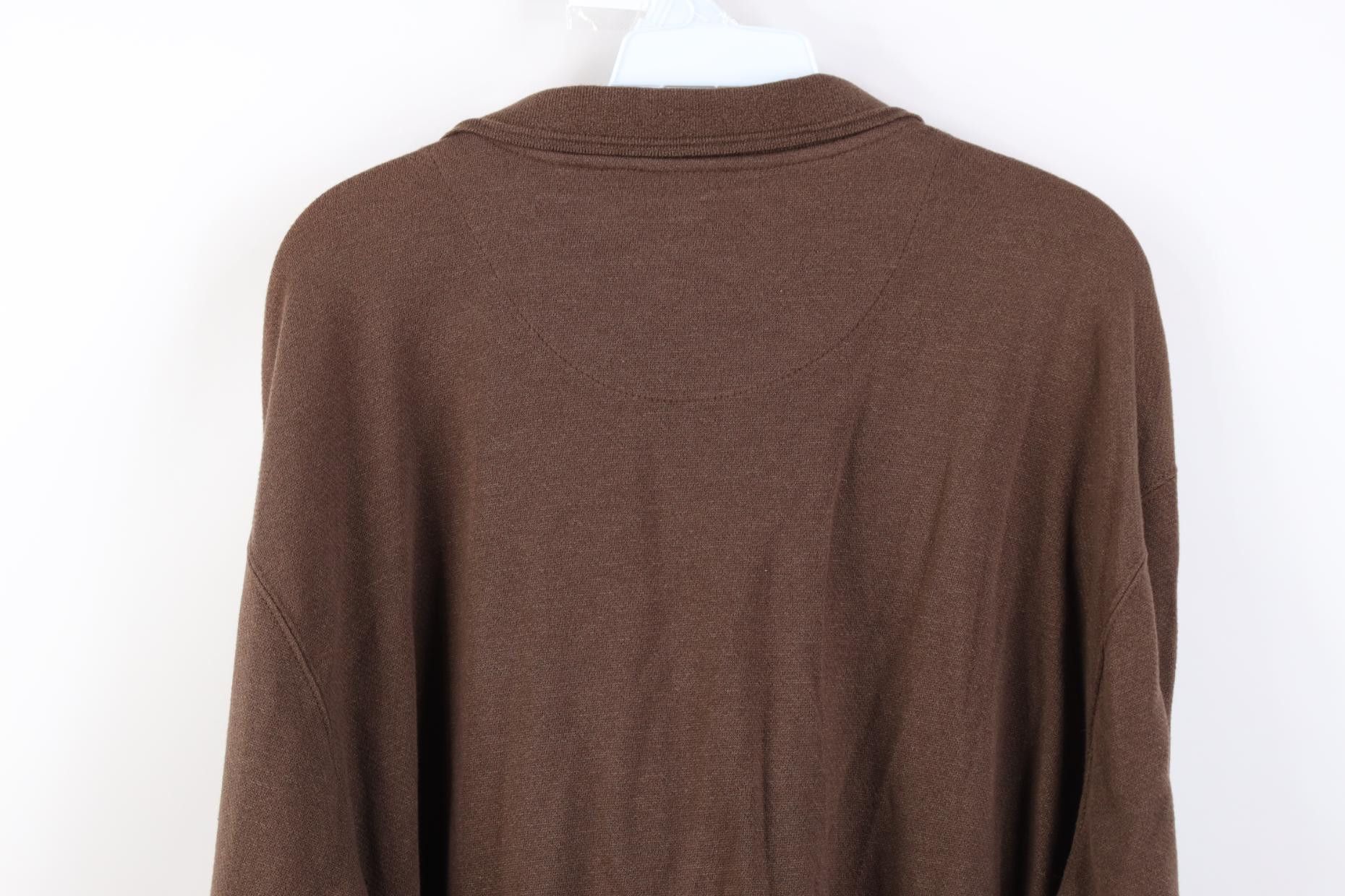 Vintage Vintage 90s Streetwear Collared Long Sleeve Rugby Polo Brown Size US XXL / EU 58 / 5 - 9 Thumbnail