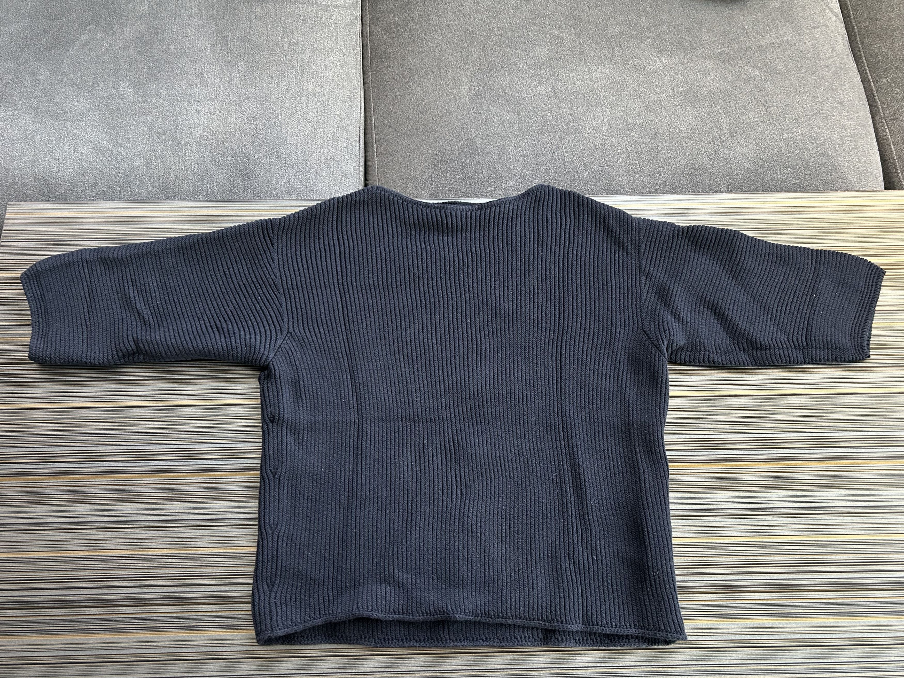 Uniqlo Uniqlo 3D Knit Cotton Ribbed Boat Neck Sweater Navy Size M / US 6-8 / IT 42-44 - 1 Thumbnail
