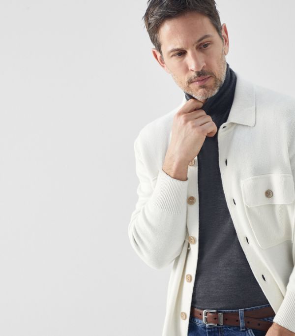 Brunello Cucinelli o1w1db10924 Cashmere Cardigan in White Size US XXL / EU 58 / 5 - 4 Thumbnail