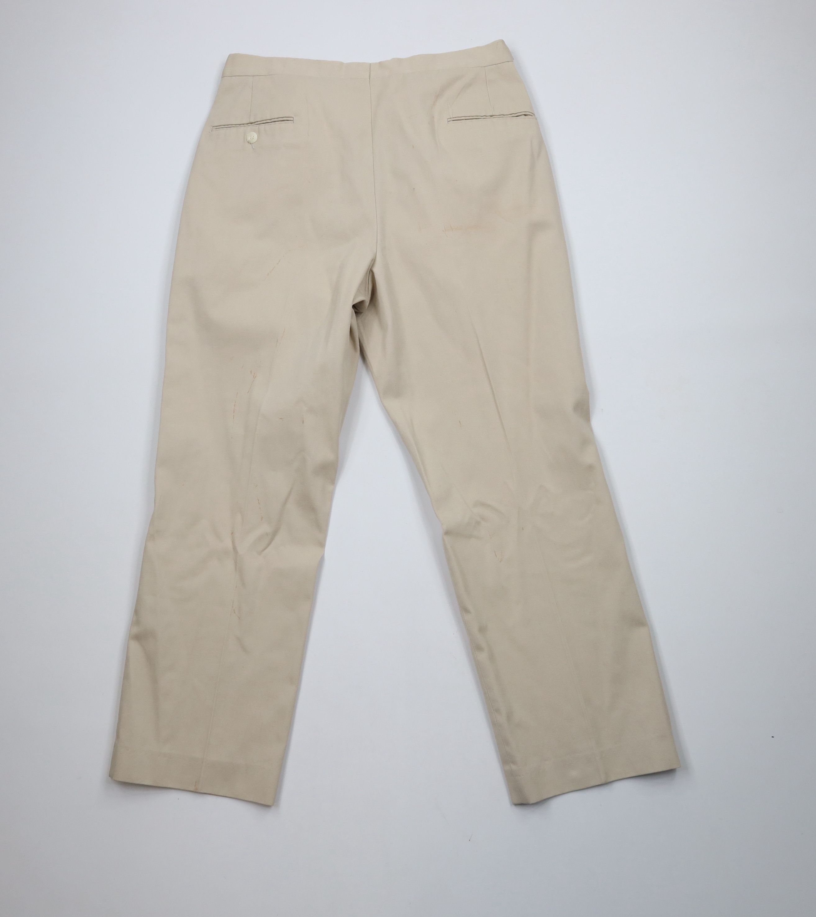 L.L. Bean × Vintage Vintage 90s LL Bean Buckle Waist Wide Leg Pants Beige USA Size US 36 / EU 52 - 9 Thumbnail