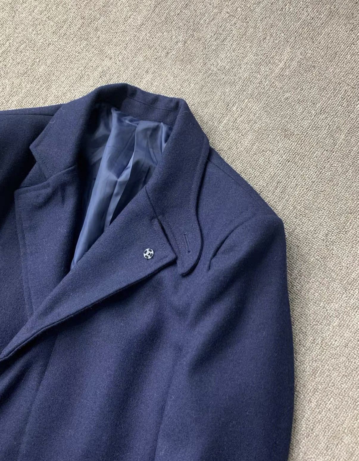 Prada PRADA Dark Blue High-Density Wool Business Coat Size US M / EU 48-50 / 2 - 2 Thumbnail