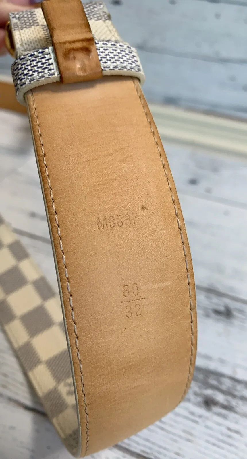Louis Vuitton Louis Vuitton Damier Azur Canvas Leather Voyage Belt Size 28 - 7 Thumbnail