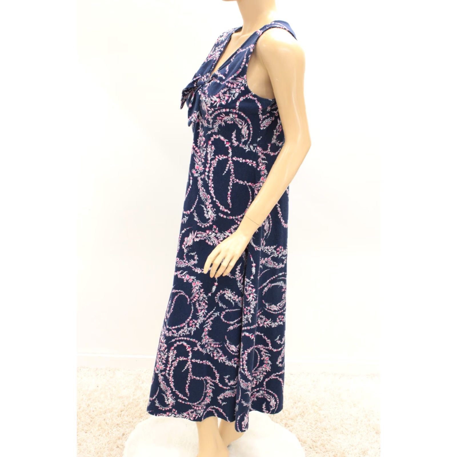 Talbots Talbots Maxi Dress Womens 1X Blue Floral Stretch Boho Beachy Vacation V Neck Size XL / US 12-14 / IT 48-50 - 2 Thumbnail
