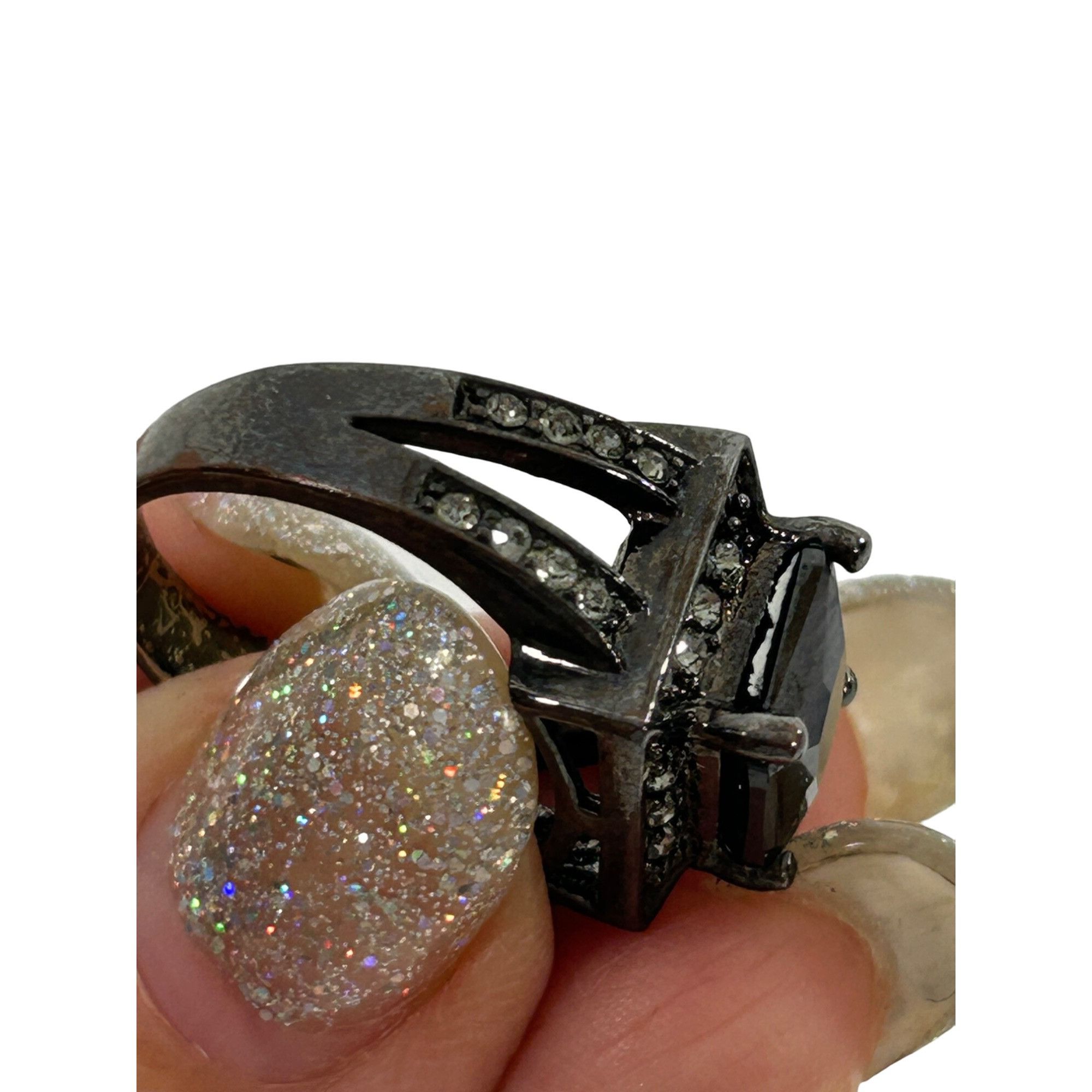 Other Fashion Jewelry Women’s Ring 6 Faux Square Black Princess Cu Size ONE SIZE - 10 Thumbnail