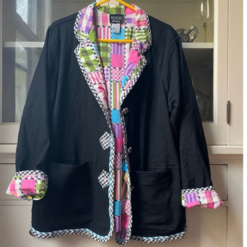 Vintage Vintage Y2K Koos of Course Jacket Womens 1X Black Reversible Size XL / US 12-14 / IT 48-50 - 2 Thumbnail
