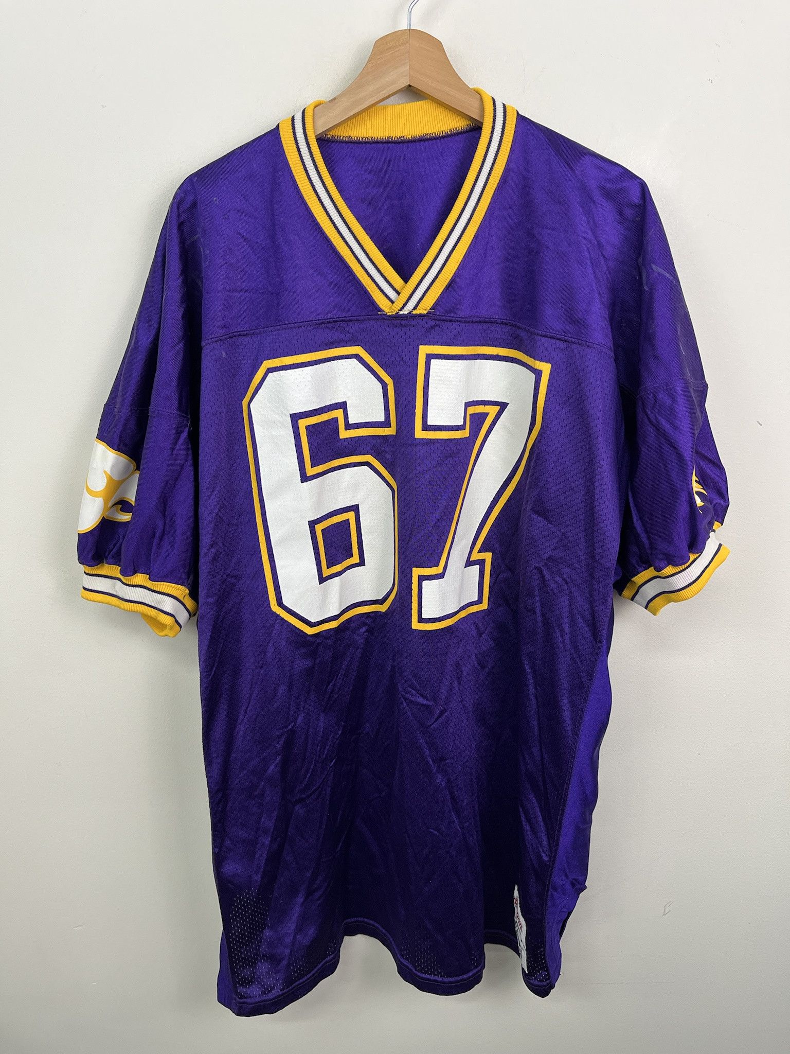 NFL Vintage 1990s Ravens Jersey Rippon Purple Yellow Jersey 4XL Ravens Baltimore Jersey #67 Size US XXL / EU 58 / 5 - 1 Thumbnail