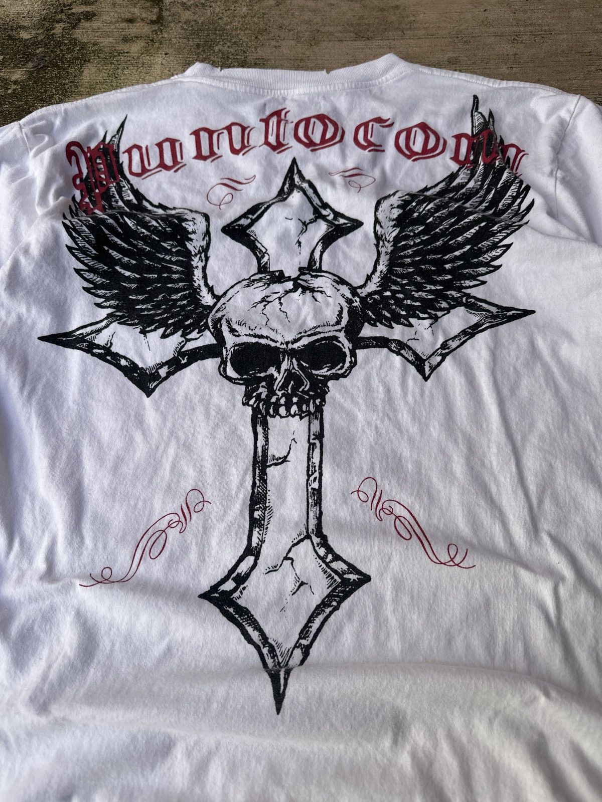 Affliction Y2k 2000s cross wings skull tribal affliction white tshirt Size US L / EU 52-54 / 3 - 2 Thumbnail