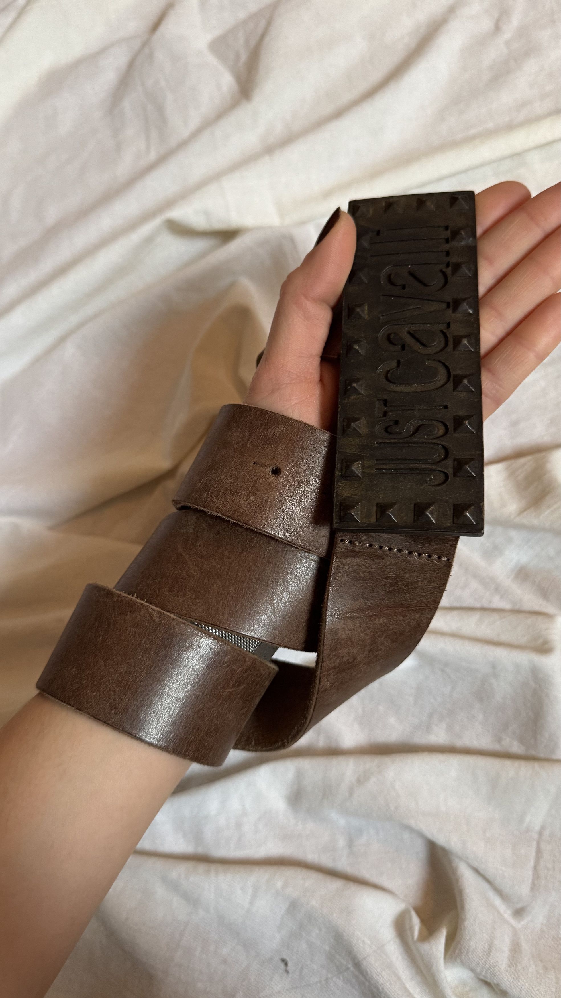 Just Cavalli Just Cavalli Vintage Smooth Leather Studded Belt Size ONE SIZE - 4 Thumbnail