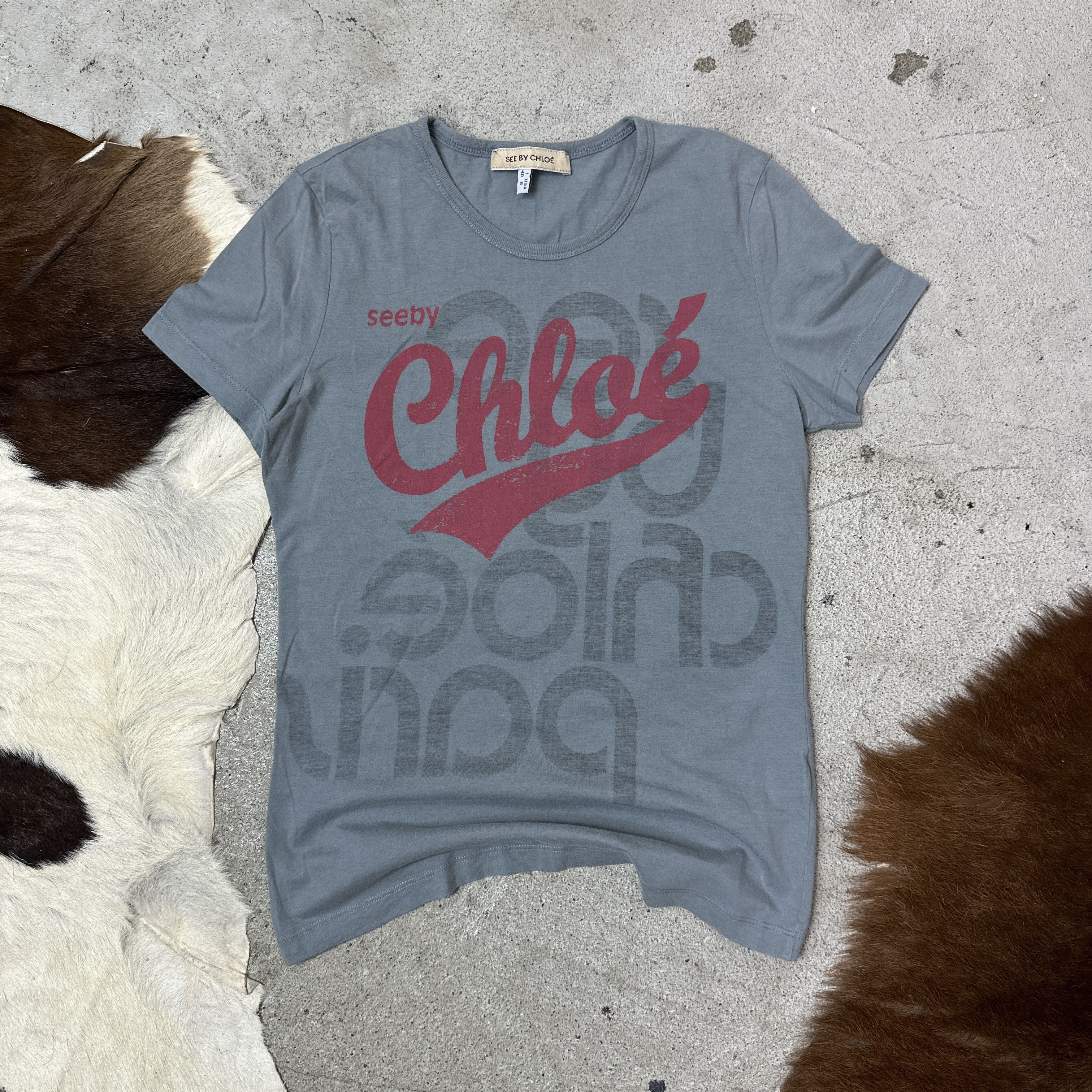 See by Chloe Vintage Printed Casual See by Chloe Fitted T-shirt 00s Size S / US 4 / IT 40 - 4 Thumbnail