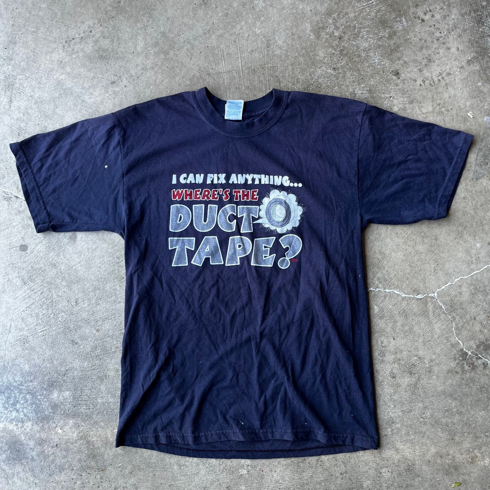 Vintage VINTAGE DUCT TAPE FUNNY FIX ANYTHING SHIRT LARGE NAVY BLUE Size US L / EU 52-54 / 3 - 1 Thumbnail