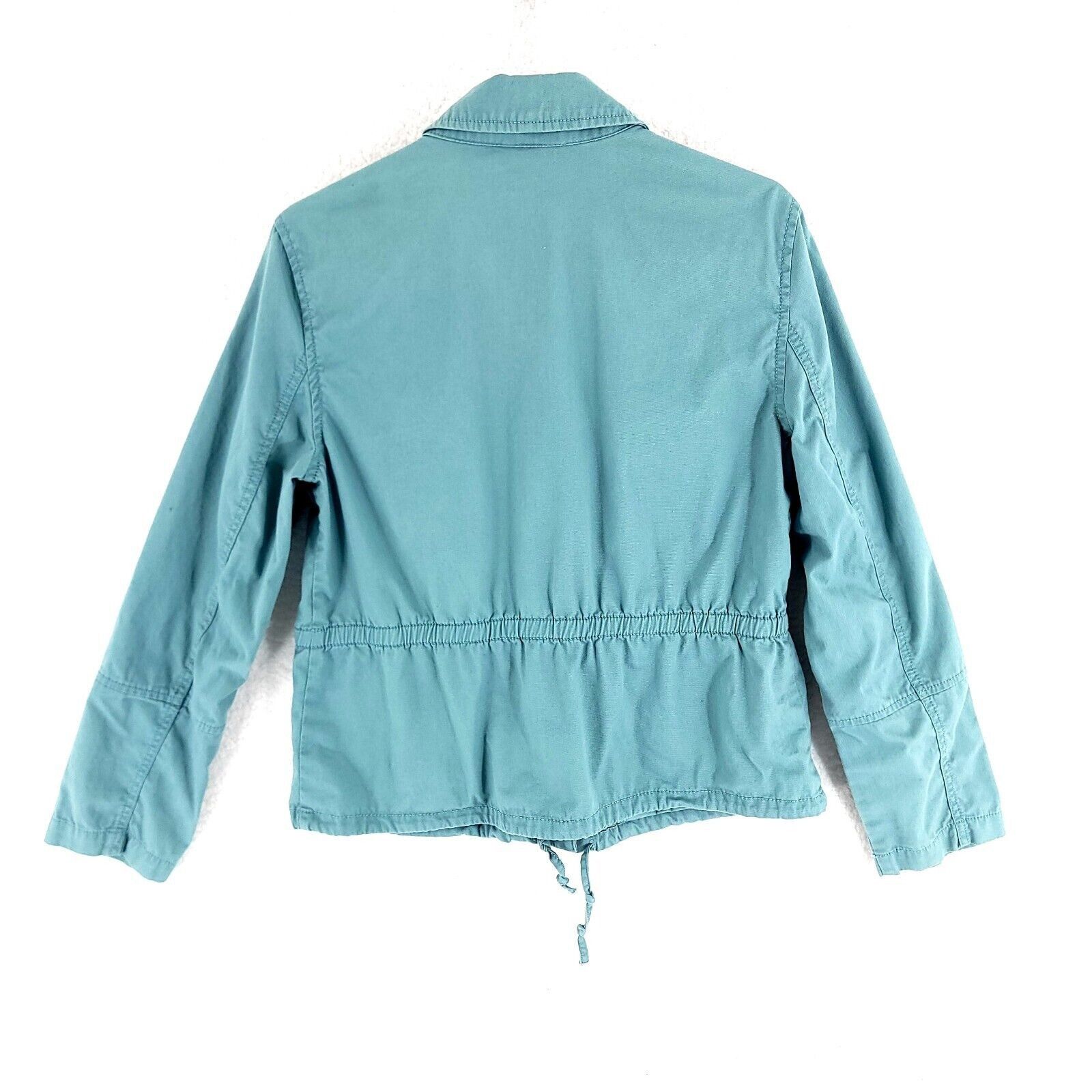 Ann Taylor Ann Taylor Loft Teal 4 Pocket Front Jacket Collared Full Zip Size M / US 6-8 / IT 42-44 - 7 Thumbnail