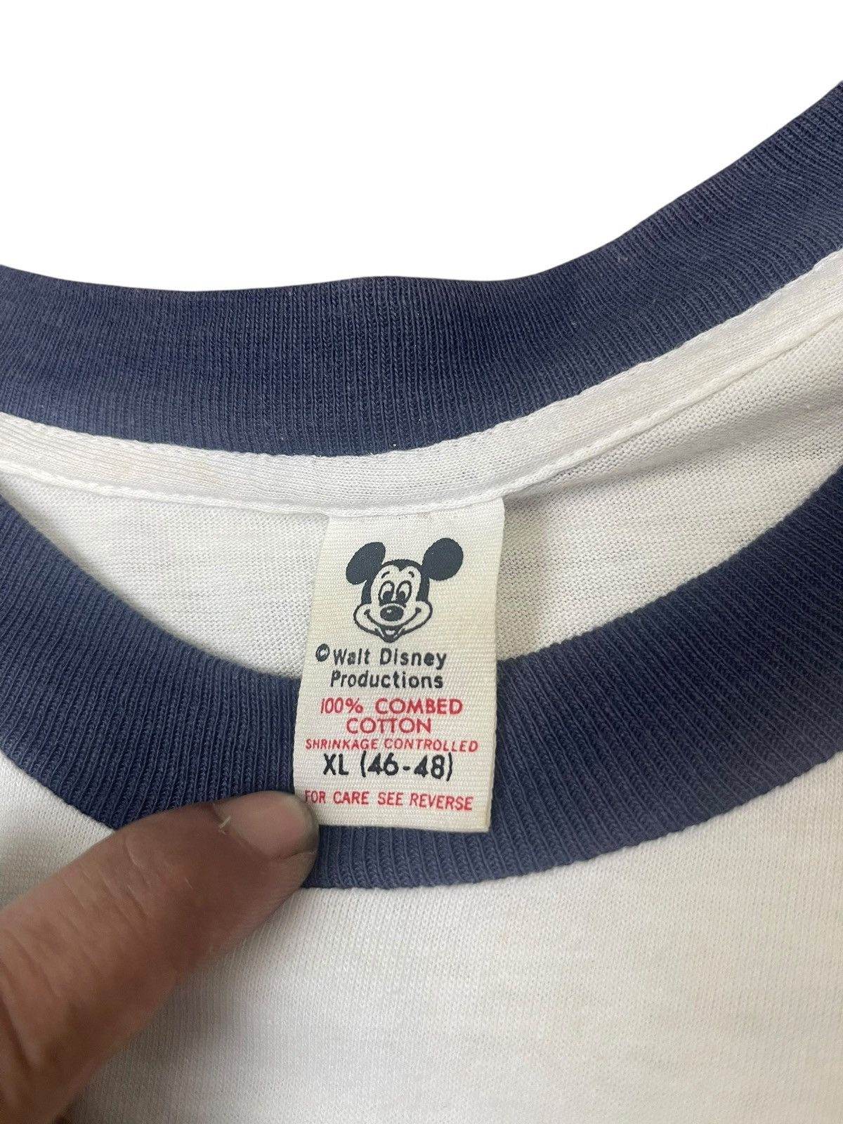 Mickey Mouse Vintage Mickey Mouse Big Logo Blue Ringer Size US XL / EU 56 / 4 - 6 Thumbnail