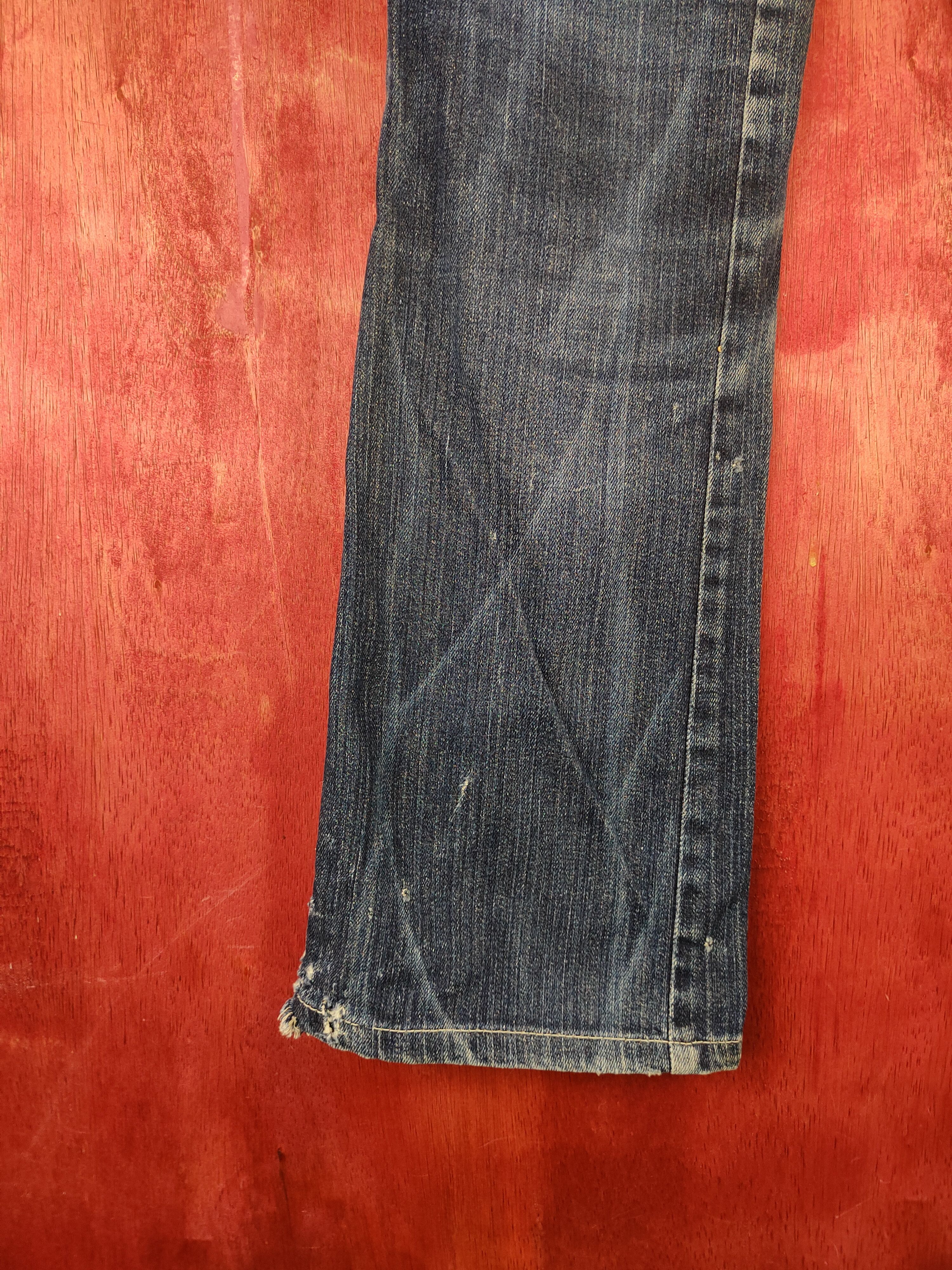 Japanese Brand Something Dark Blue Distressed Ripped Jeans #S2123 Size 28" / US 6 / IT 42 - 9 Thumbnail