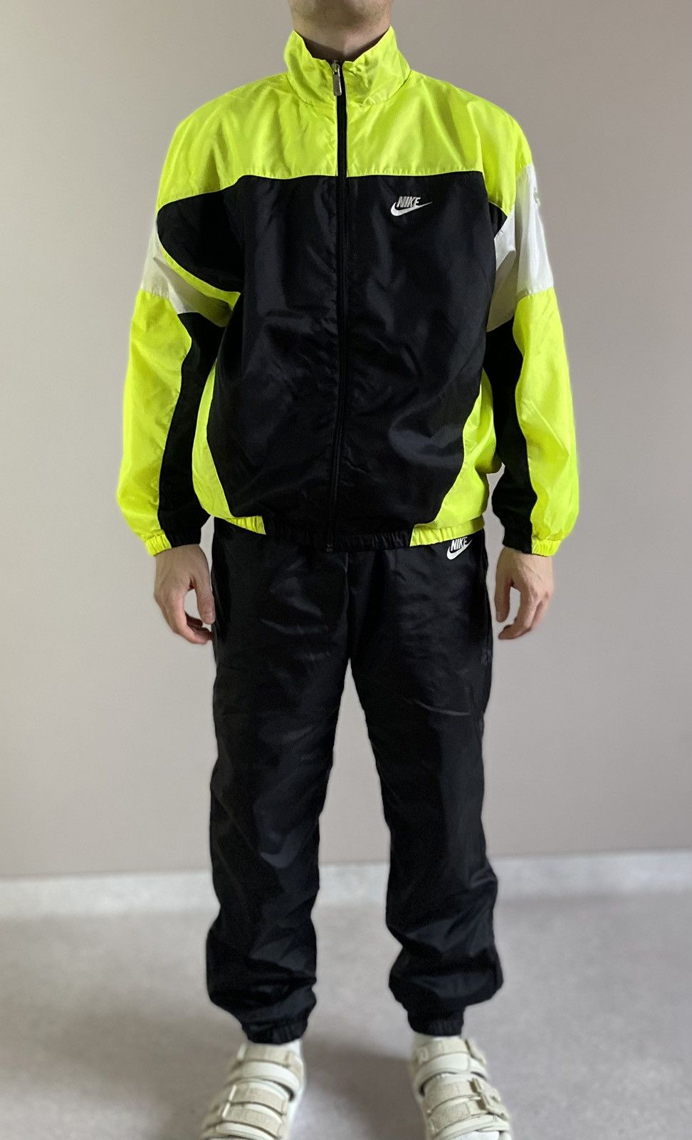 Nike M Vintage Nike International Nylon Tracksuit Jacket Pants 90 Size 48R - 5 Thumbnail