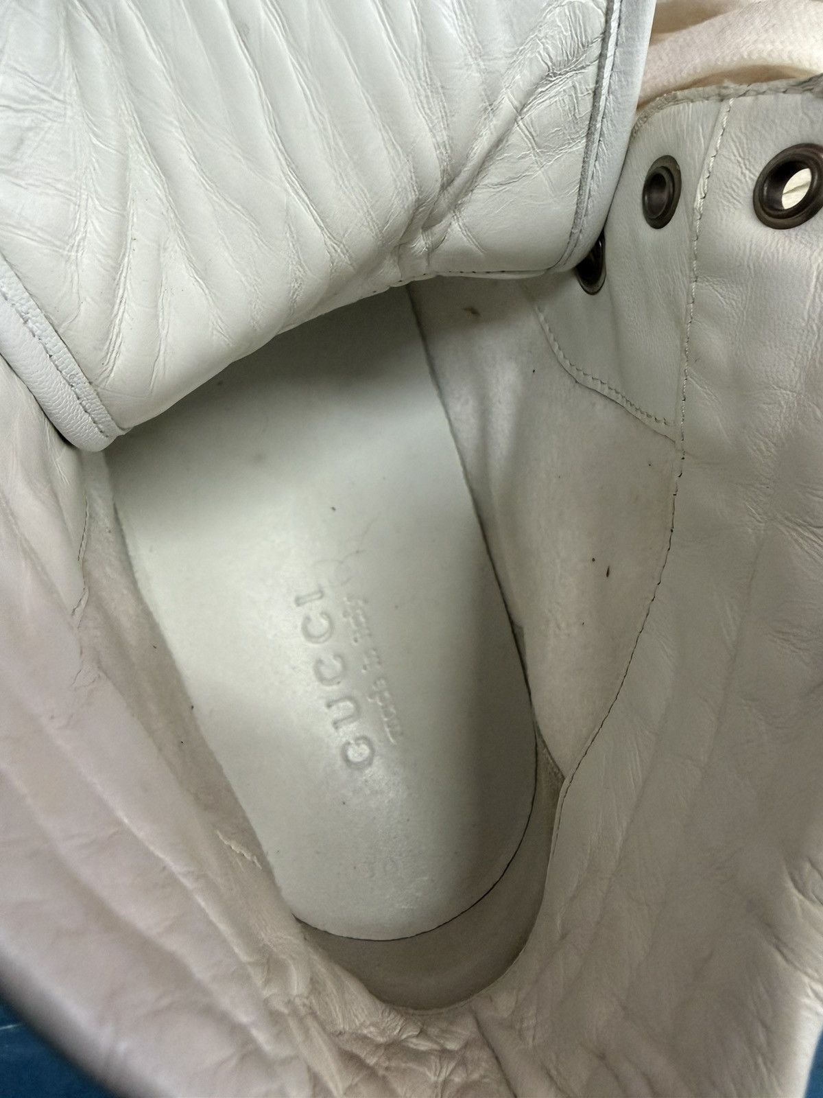 Gucci GUCCI WHITE HIGH TOP SNEAKERS Size US 10 / EU 43 - 6 Thumbnail