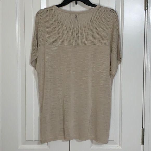 NYDJ NYDJ Womens Sand Dollar Knit Top L Lightweight Beige Short S Size L / US 10 / IT 46 - 7 Thumbnail