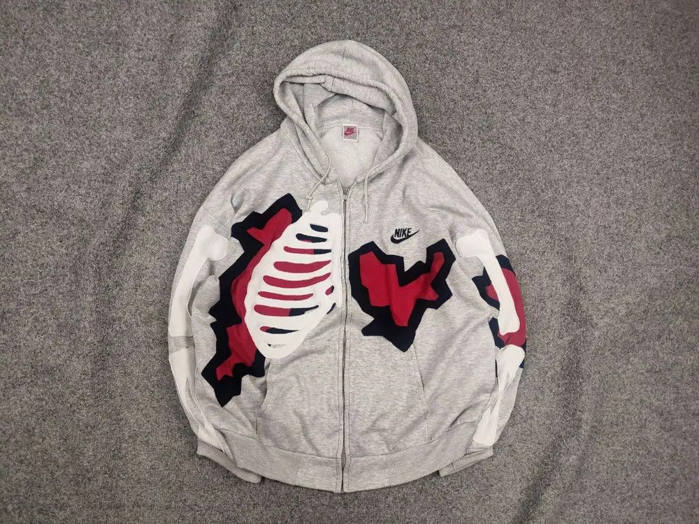 Nike Vintage Nike USA Custom Skeleton Overiszed Zip Hoodie Y2K Size US XL / EU 56 / 4 - 1 Thumbnail