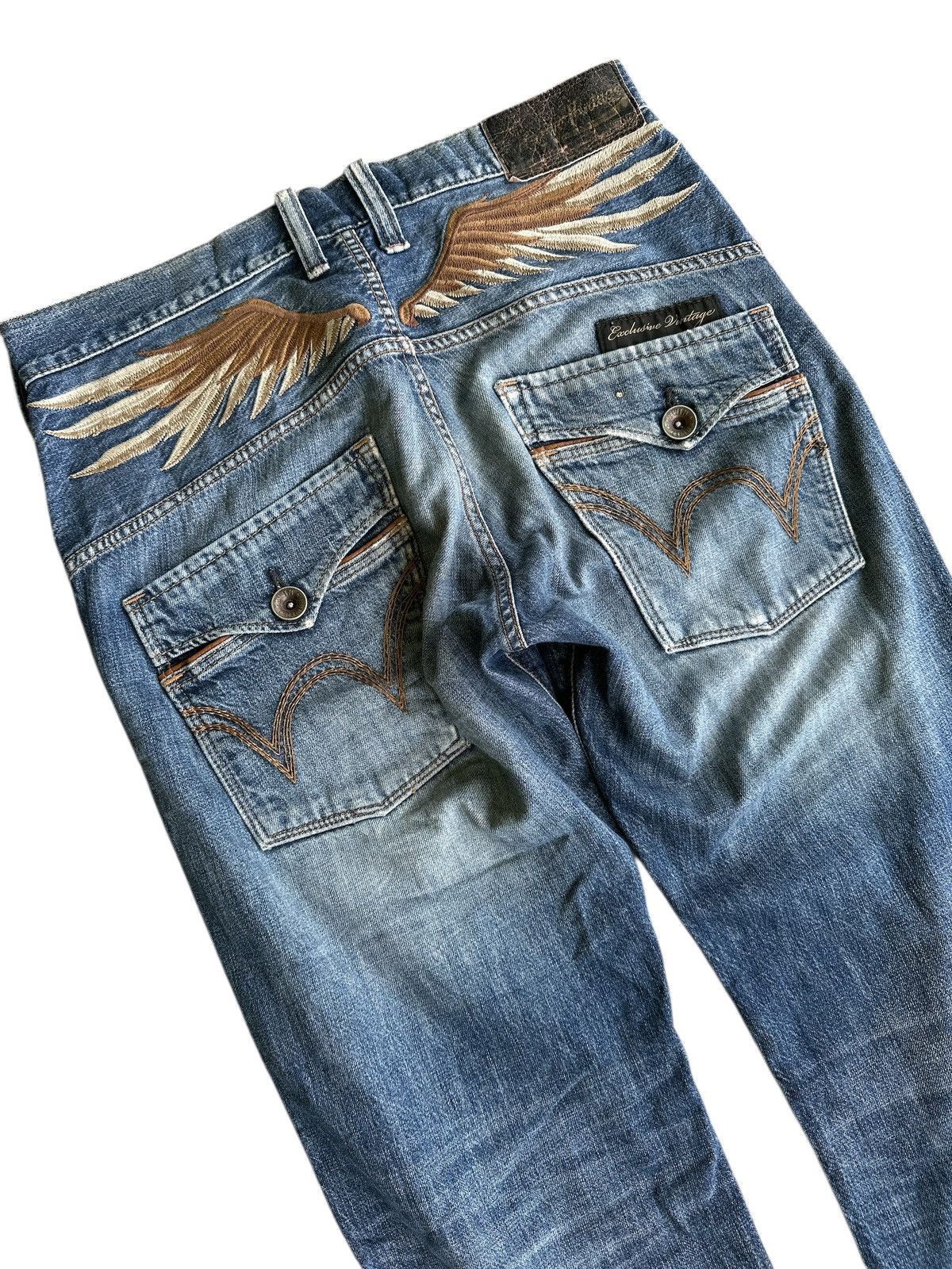 Kapital Trashed Edwin Embroid Distress Denim🎌💥 Size US 34 / EU 50 - 2 Thumbnail