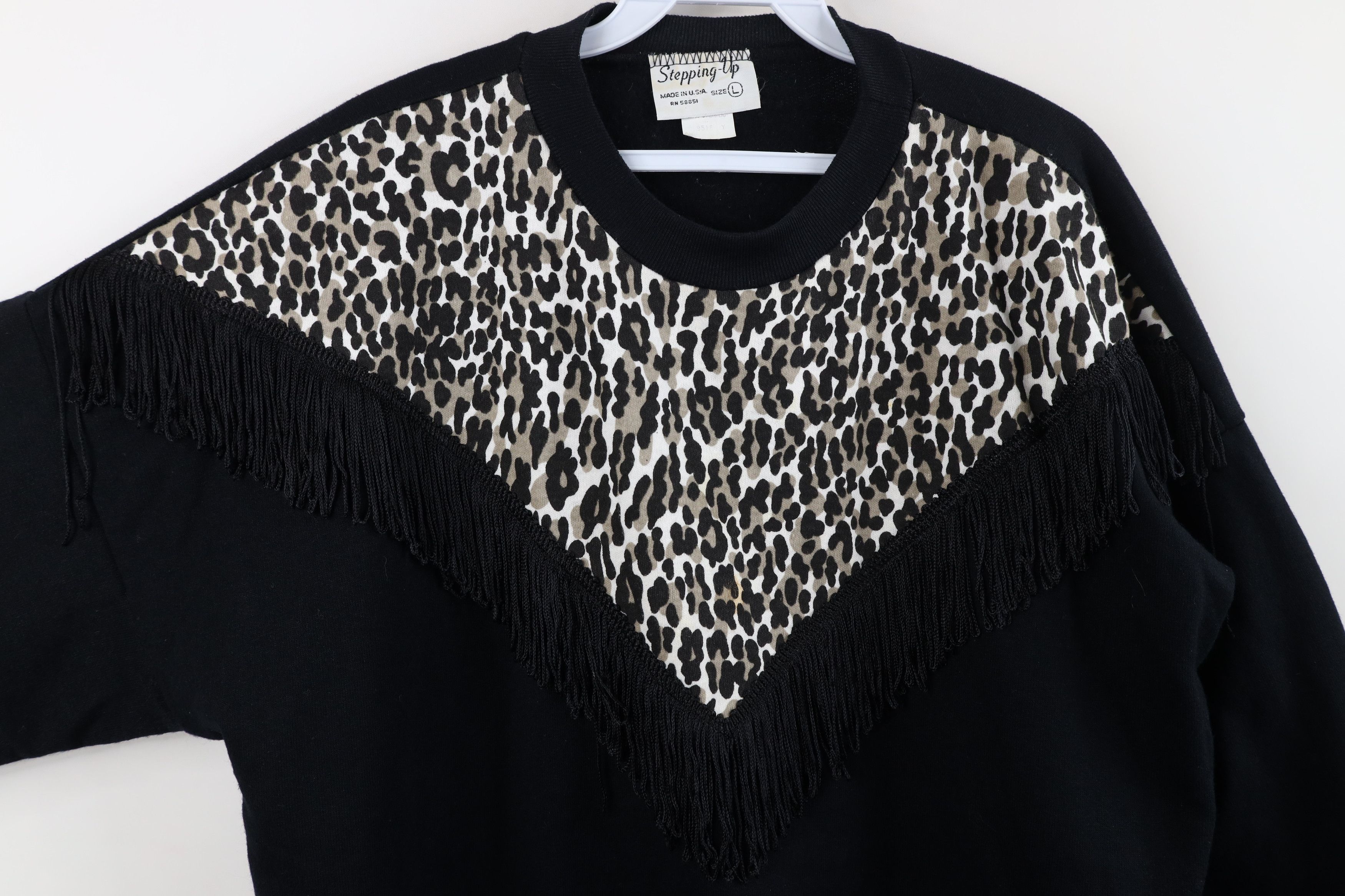 Vintage Vintage 90s Streetwear Leopard Crewneck Sweatshirt USA Size L / US 10 / IT 46 - 5 Thumbnail