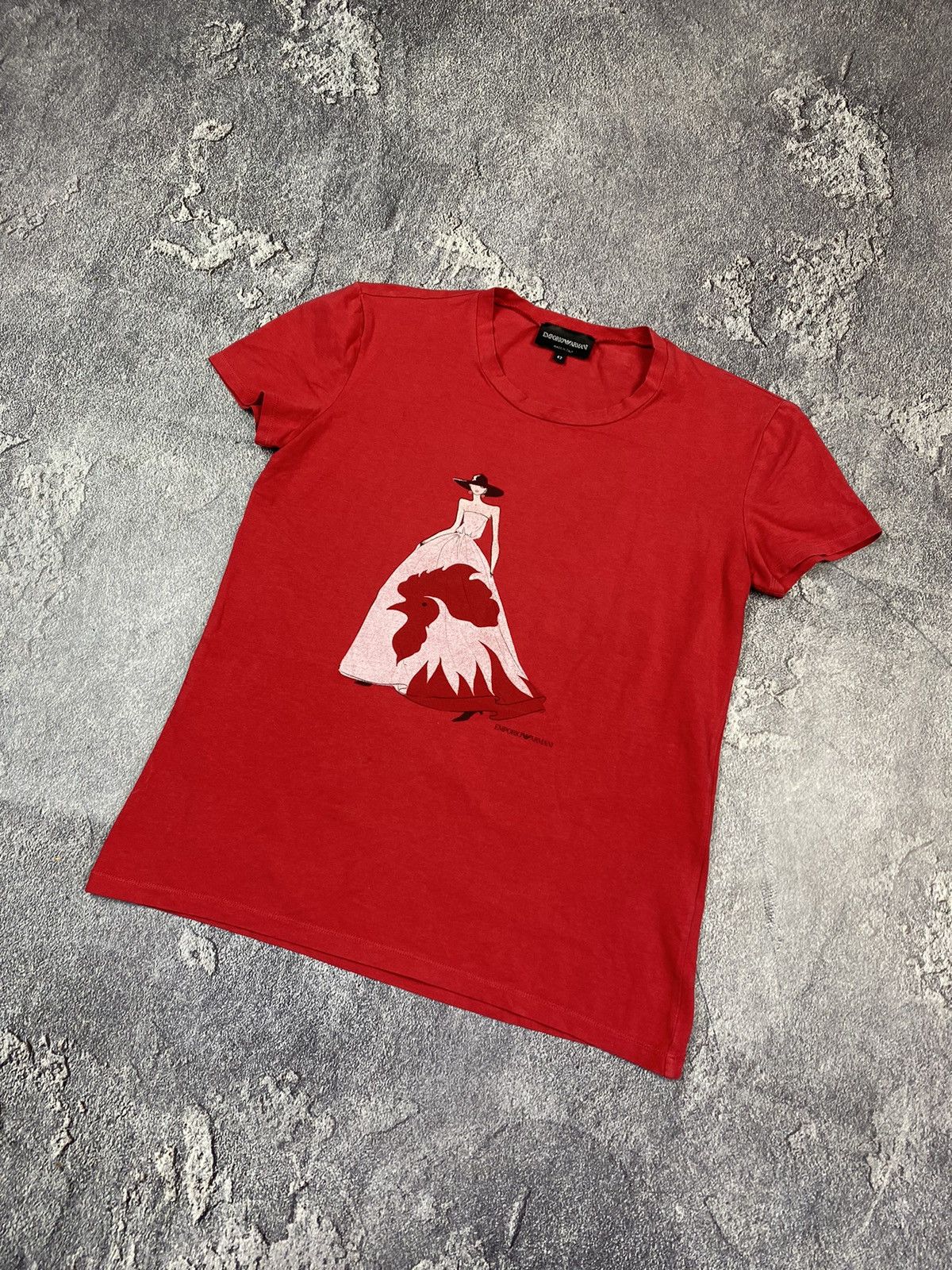 Emporio Armani Luxury Emporio Armani Red Ladies T-shirt Size 42 Size M / US 6-8 / IT 42-44 - 3 Thumbnail