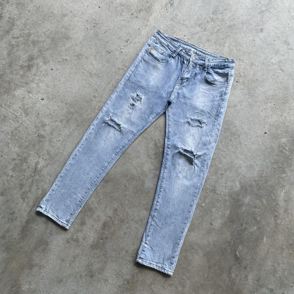 New Era × Stussy Stussy 556 Ripped Faded Jeans Distressed Pants W31 Size US 31 - 2 Thumbnail