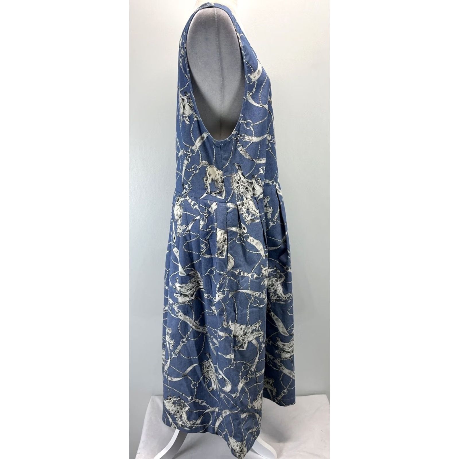 Vintage VINTAGE Bryn Connelly Jumper Dress Dress Sleeveless Pockets Midi Blue S Regular Women Horse Equestrian Overall Size S / US 4 / IT 40 - 4 Thumbnail