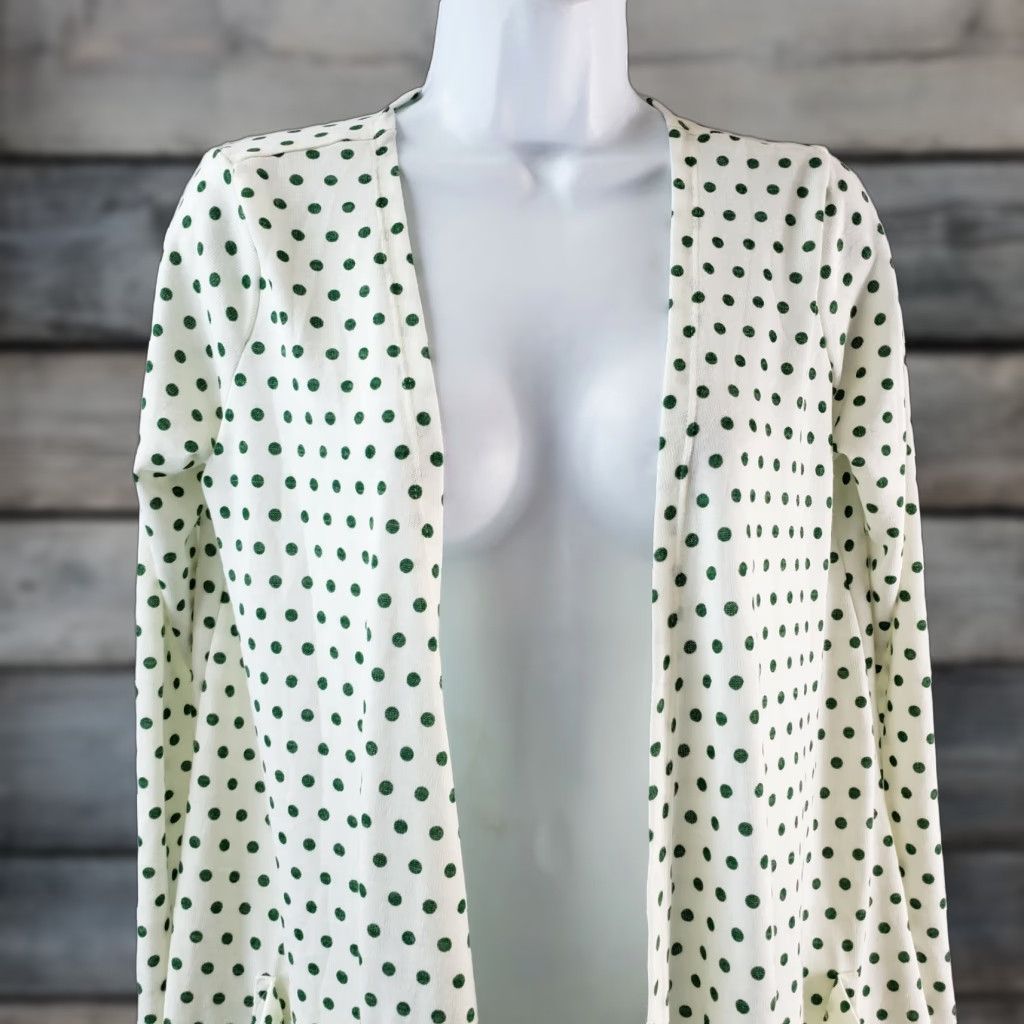 Vintage VINTAGE LuLaRoe Womens Cardigan Sz Small Green White Polka Dot Open Front Pockets Size S / US 4 / IT 40 - 1 Thumbnail