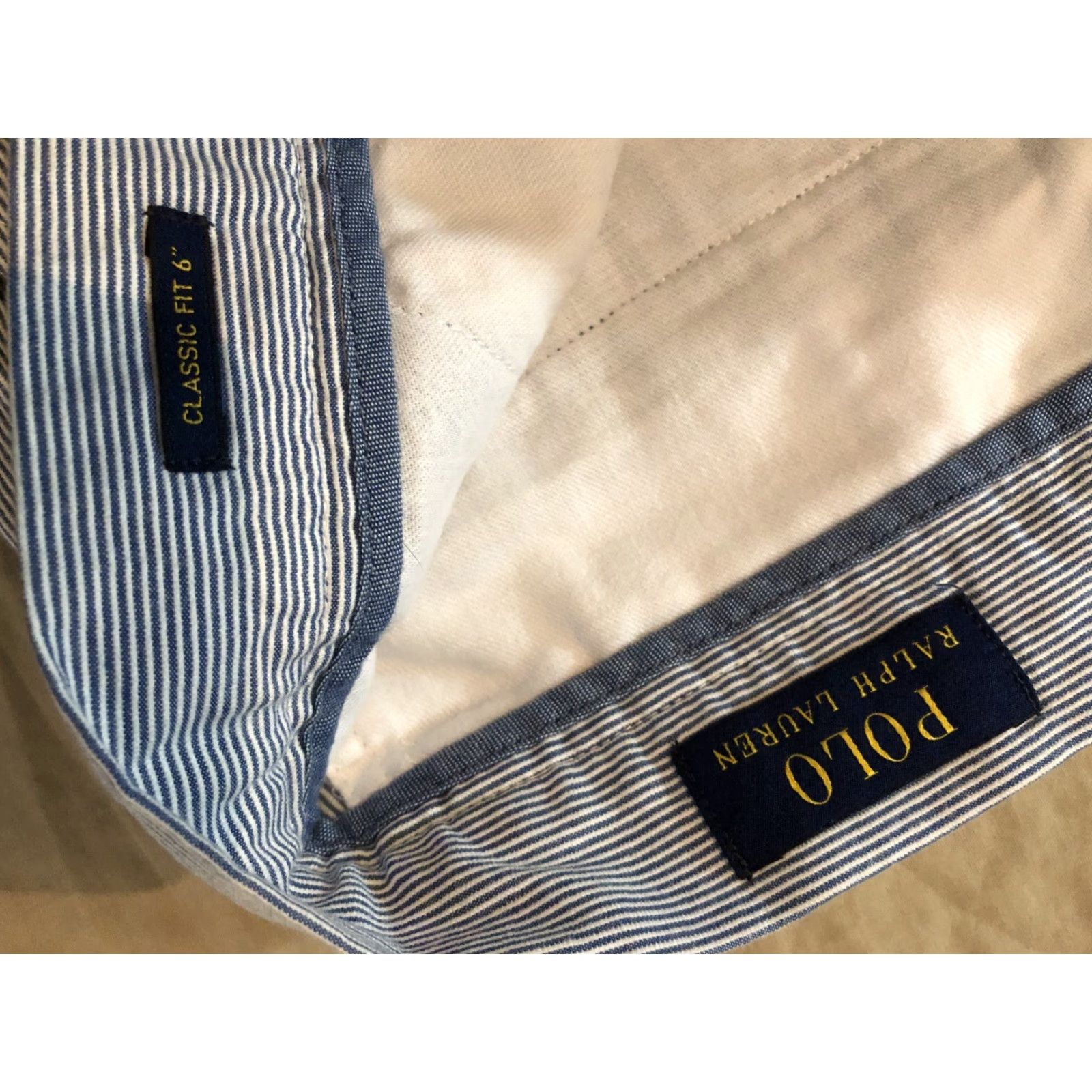 Polo Ralph Lauren Polo Ralph Lauren Mens Shorts Chino 32 Blue Striped Cotton Khaki Size US XS / EU 42 / 0 - 3 Thumbnail