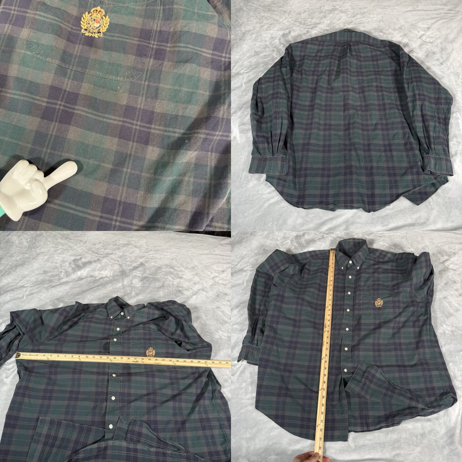 Polo Ralph Lauren VINTAGE Polo Ralph Lauren Shirt Plaid Button-Down XL Blue Mens Classic 90s Preppy Logo Crest Size US XL / EU 56 / 4 - 8 Thumbnail