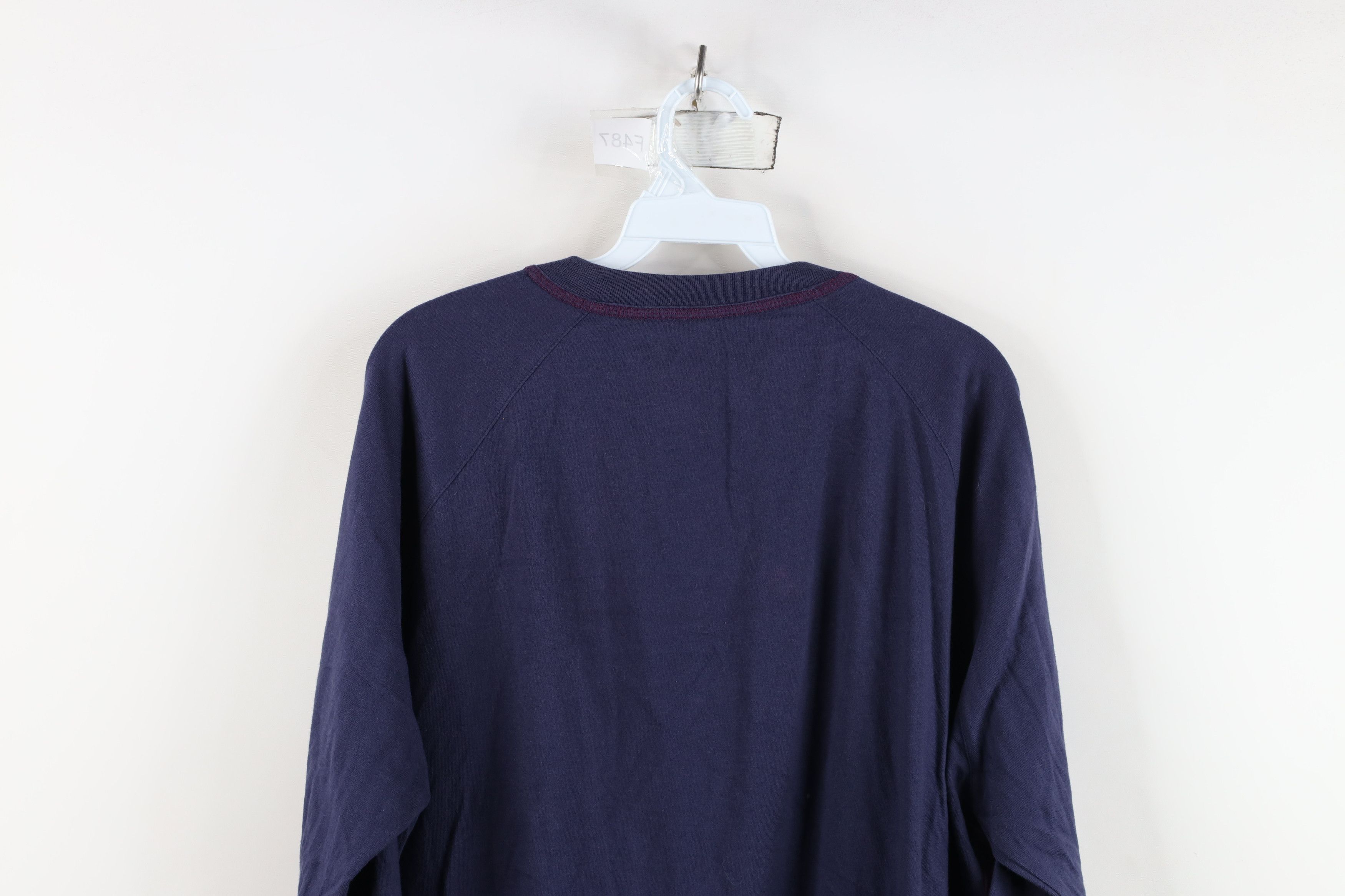 Vintage Vintage 90s Streetwear Block Long Sleeve Henley T-Shirt Size US XL / EU 56 / 4 - 12 Thumbnail