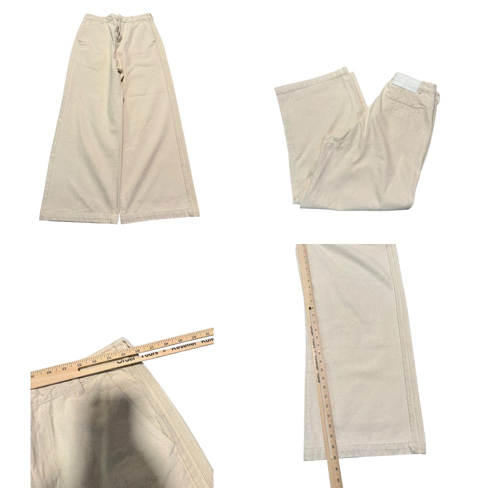 Adidas adidas x Kseniaschnaider Baggy Wide Leg Jeans Women's 32 Beige Denim Rave Skater Jeans Style 90s Hipster Punk Retro Womens Size 25" / US 0 / IT 36 - 9 Thumbnail