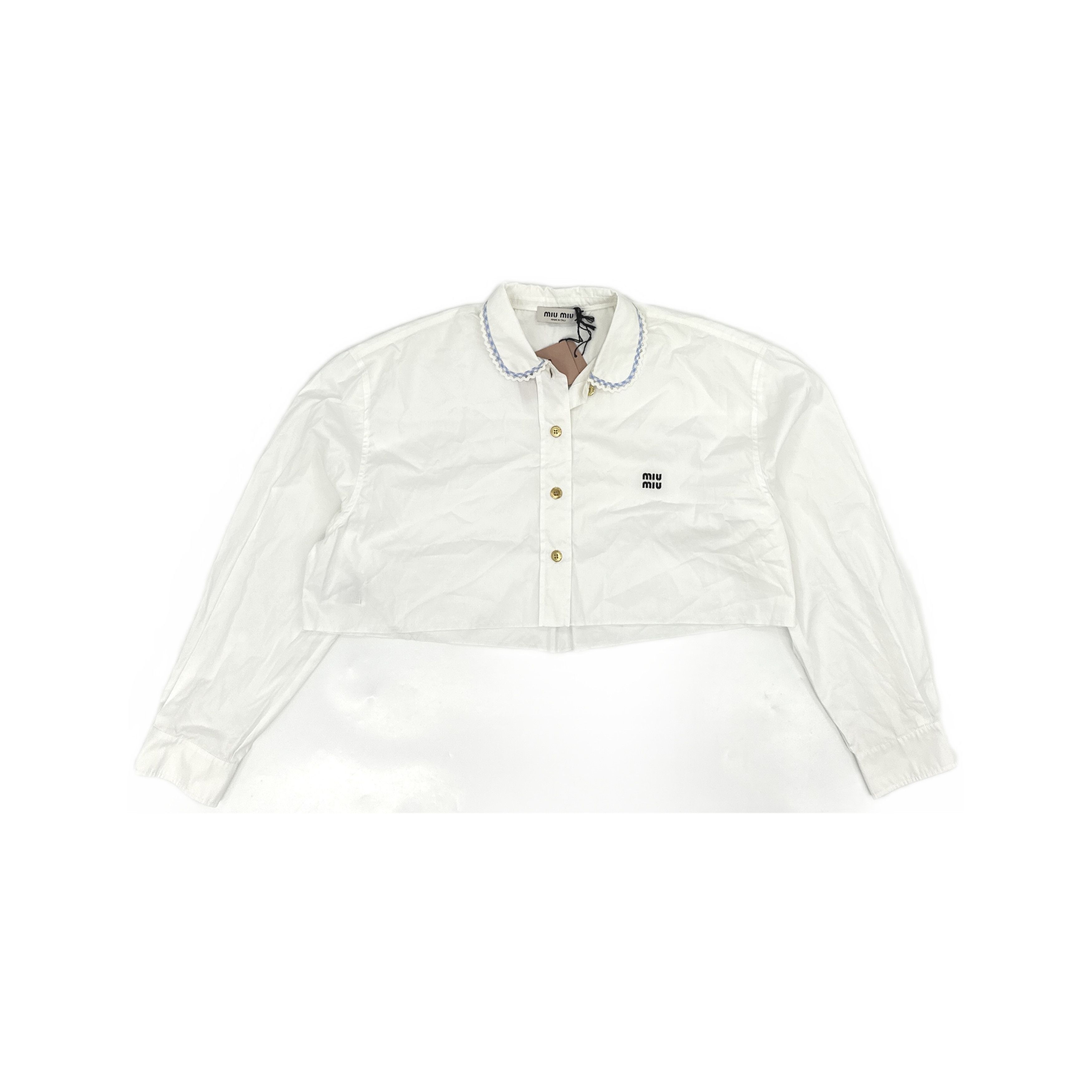Miu Miu Miu Miu Logo Embroidery Button Up Shirt IT 44 Size M / US 6-8 / IT 42-44 - 1 Thumbnail