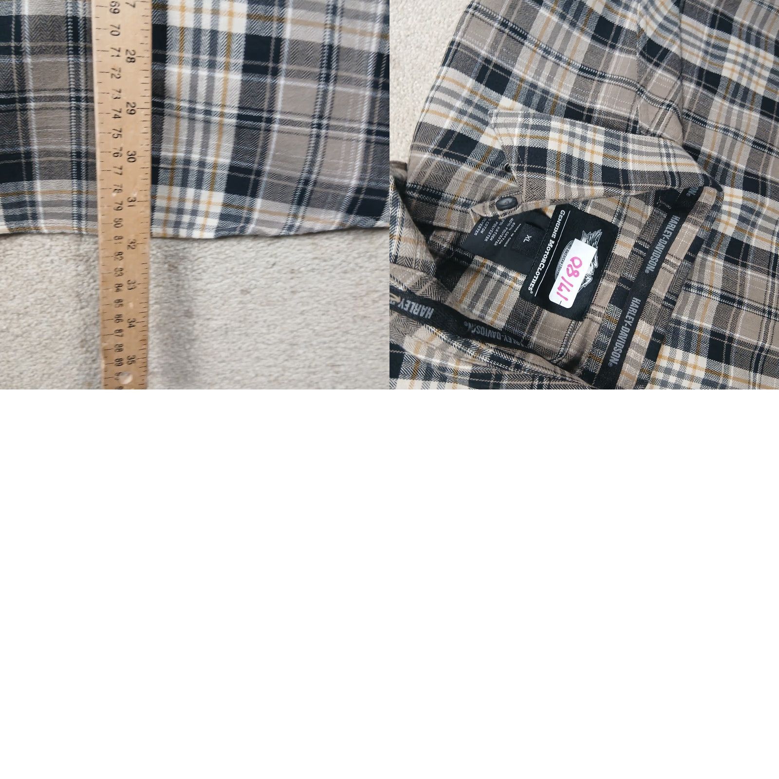 Harley Davidson Harley Davidson Button Up Shirt Mens XL Extra Large Brown Plaid Size US XL / EU 56 / 4 - 8 Thumbnail