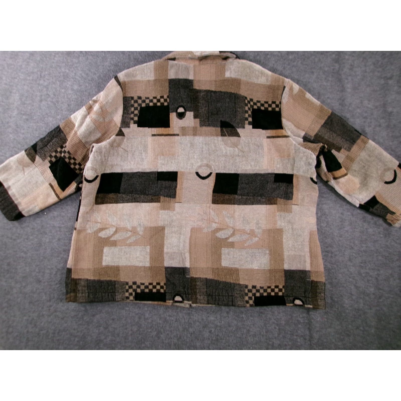 Vintage VINTAGE Susan Graver Blazer Women 3X Brown Patchwork Chic Boho Casual Shacket 80s 90s Womens Size XXL / US 16-18 / IT 52-54 - 7 Thumbnail