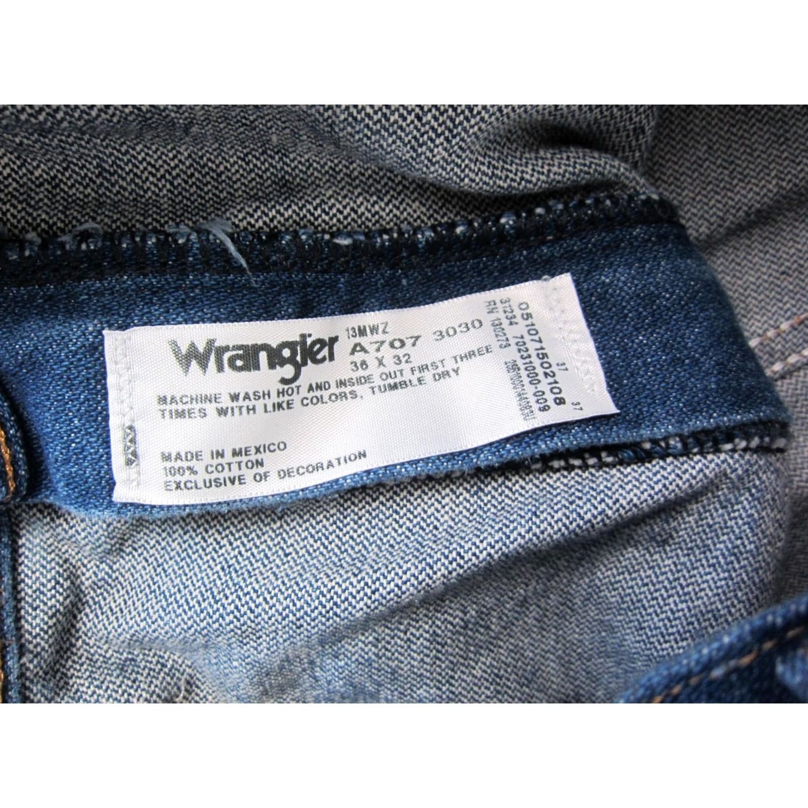 Wrangler Wrangler Jeans Men 36x32 Denim Blue 5-Pocket Straight Regular Mid Rise Cowboy Cut 13MWZ Y2K Vintage 90s Western Mens Wrangler Cowboy Cut Jeans Size US 36 / EU 52 - 7 Thumbnail