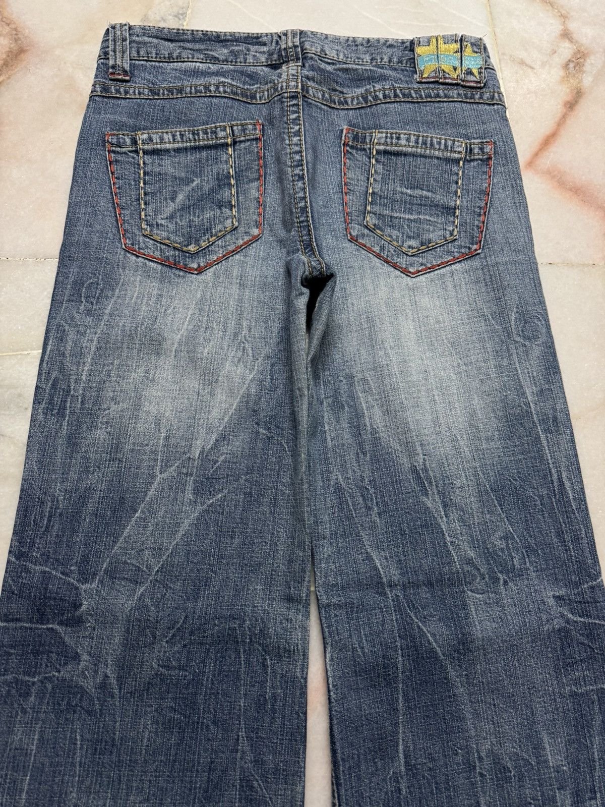 Tornado Mart 💥BAGGY FLARE INSANE💥90's JAPANESE WHISKER BELL BOTTOM JEANS Size US 29 - 13 Thumbnail