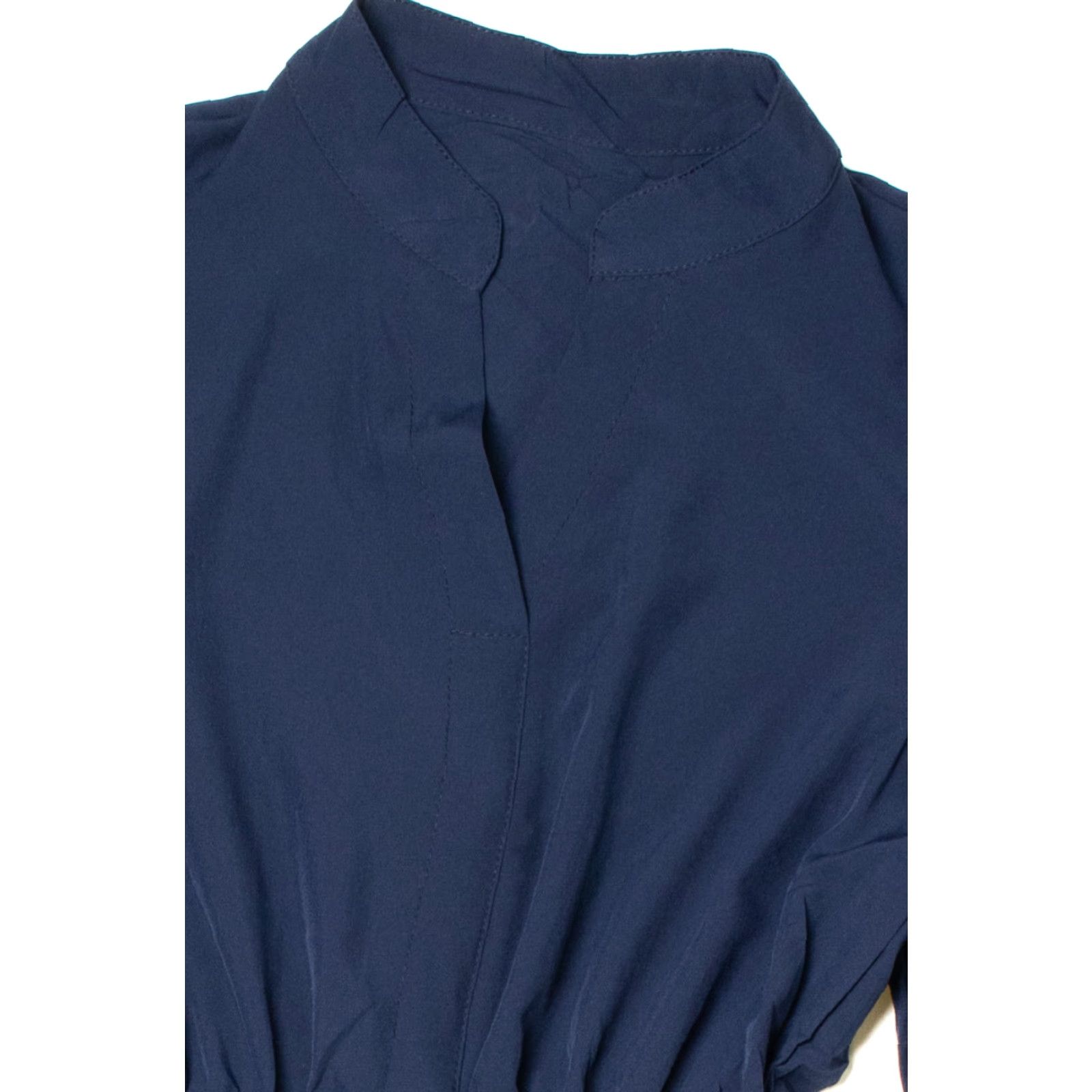 Vintage VINTAGE Navy Cinch Waist Dress XXS Long Sleeve Pleated Skirt 1990s Womens Size XXL / US 16-18 / IT 52-54 - 2 Thumbnail