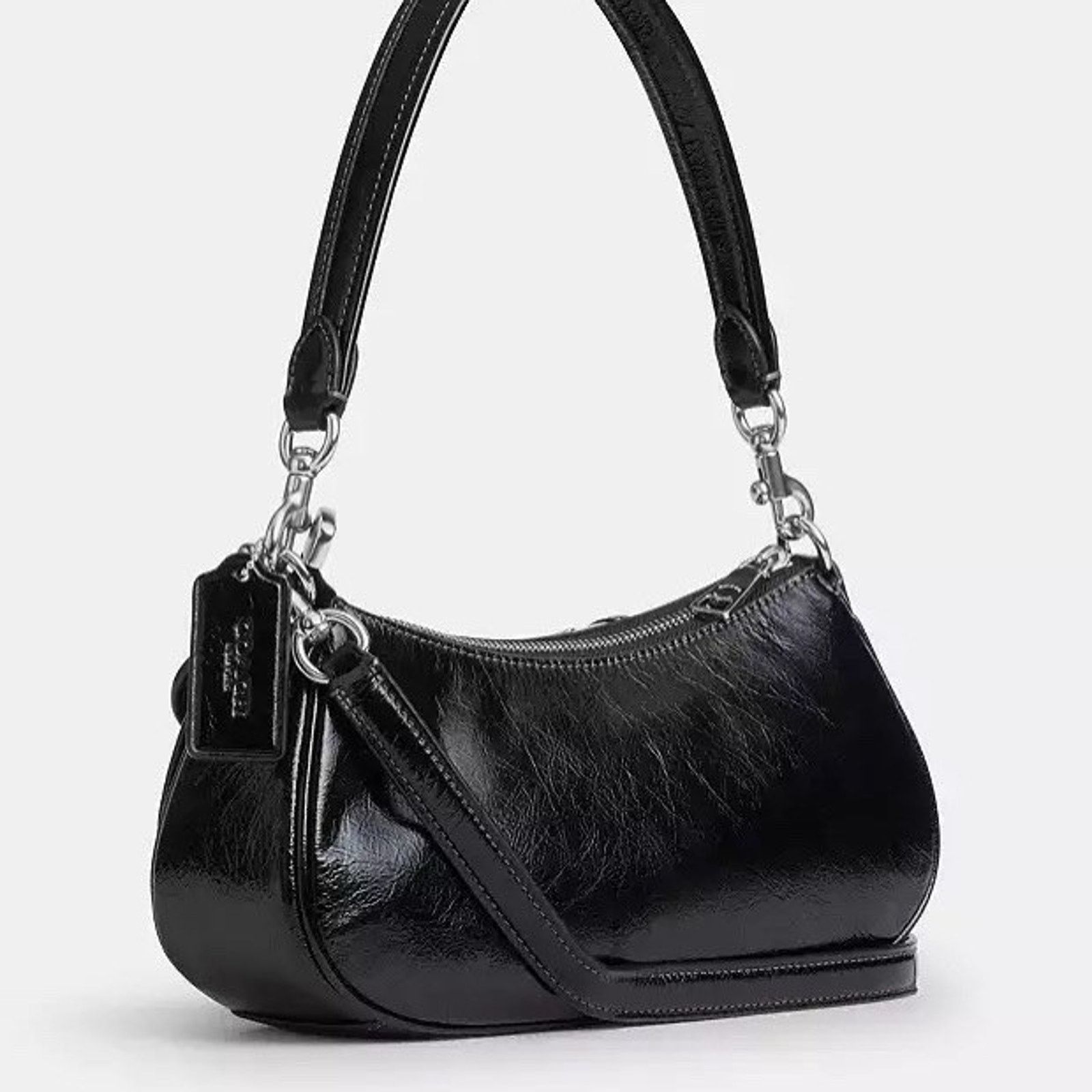 Coach NWT Coach CBJ01 Glazed Leather Ashton Shoulder Bag Black Size ONE SIZE - 6 Thumbnail