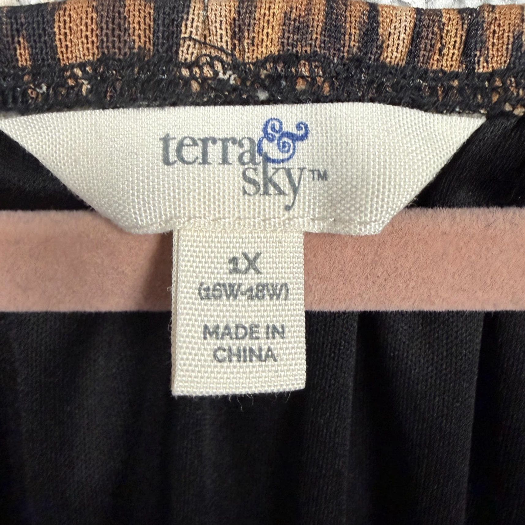 Vintage Terra & Sky Dress 1X Brown Abstract Animal Smocked Midi Whimsigoth Indie Sleaze Shirt/ Dress Size XL / US 12-14 / IT 48-50 - 5 Thumbnail
