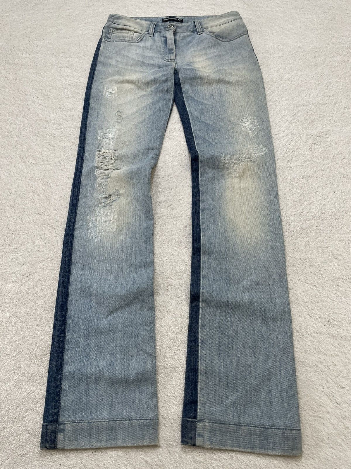 Dolce & Gabbana Dolce & Gabbana Distressed Denim Color Block Y2K Size 28" / US 6 / IT 42 - 1 Thumbnail